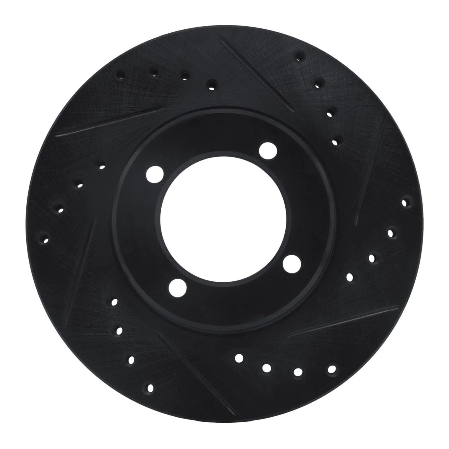 R1 Concepts 84-87 Toyota Cressida Front Right Drilled & Slotted Black Brake Rotor