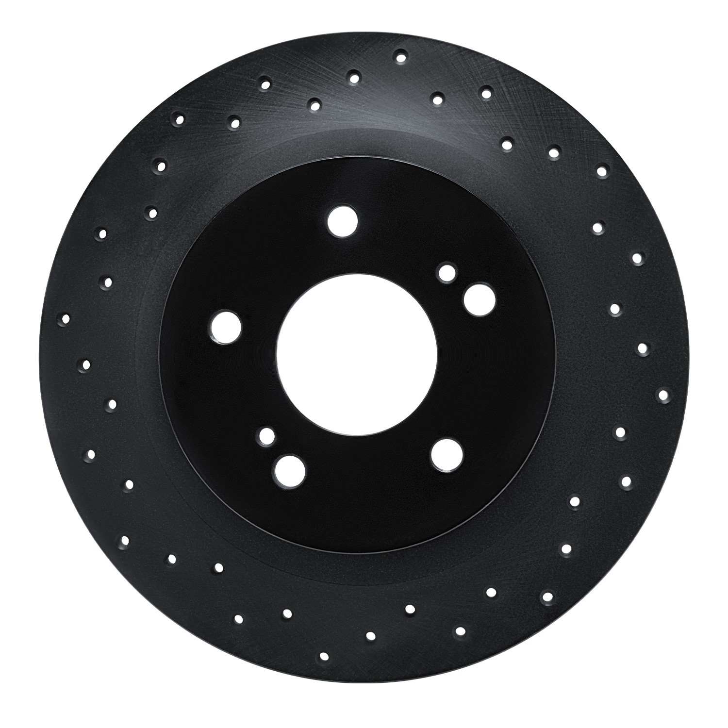 R1 Concepts 84-88 Nissan 200SX Rear Left Drilled Black Brake Rotor