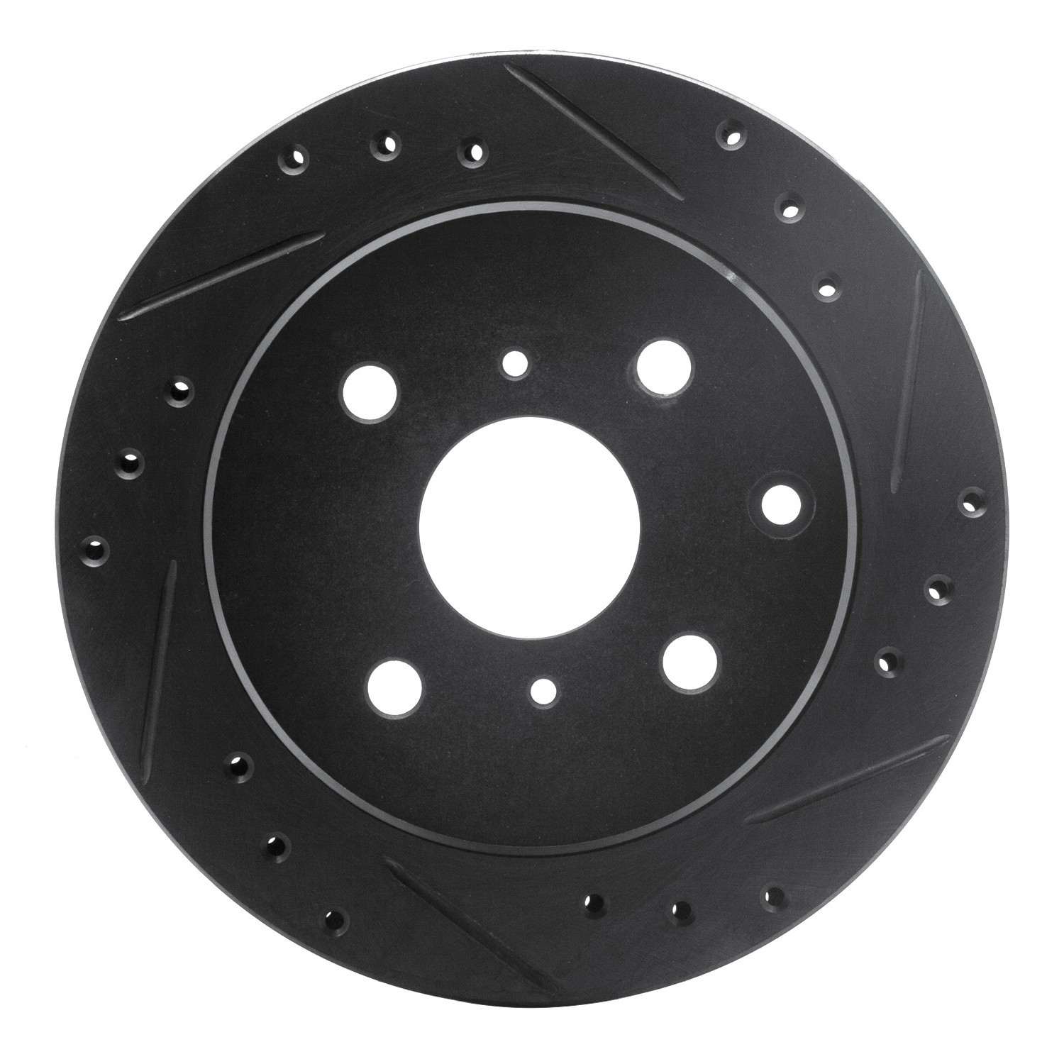 R1 Concepts 84-88 Toyota Cressida Rear Right Drilled & Slotted Black Brake Rotor