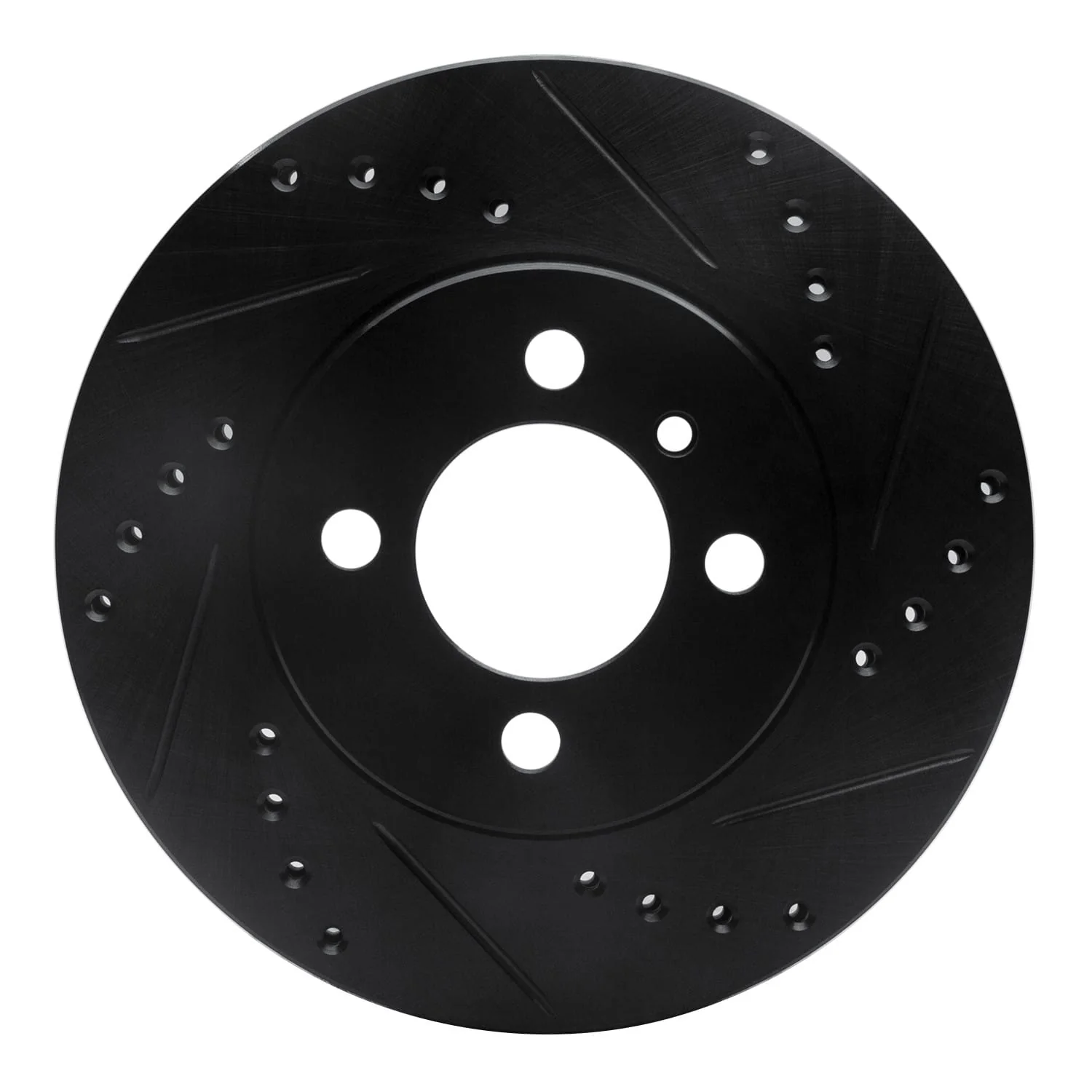 R1 Concepts 84-91 BMW 325ES Front Right Drilled & Slotted Black Brake Rotor