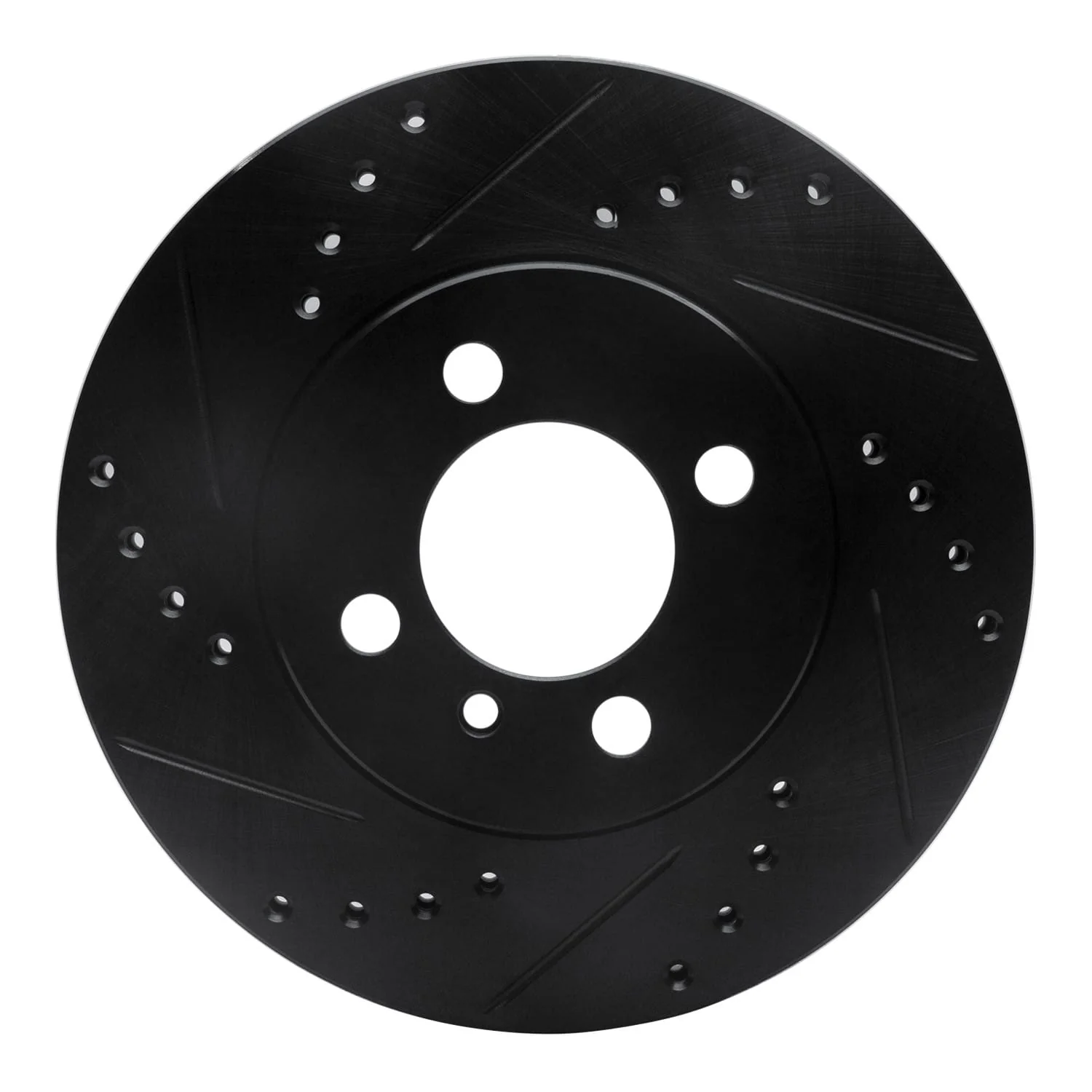 R1 Concepts 84-91 BMW 325I (USA/Canada) Front Left Drilled & Slotted Black Brake Rotor