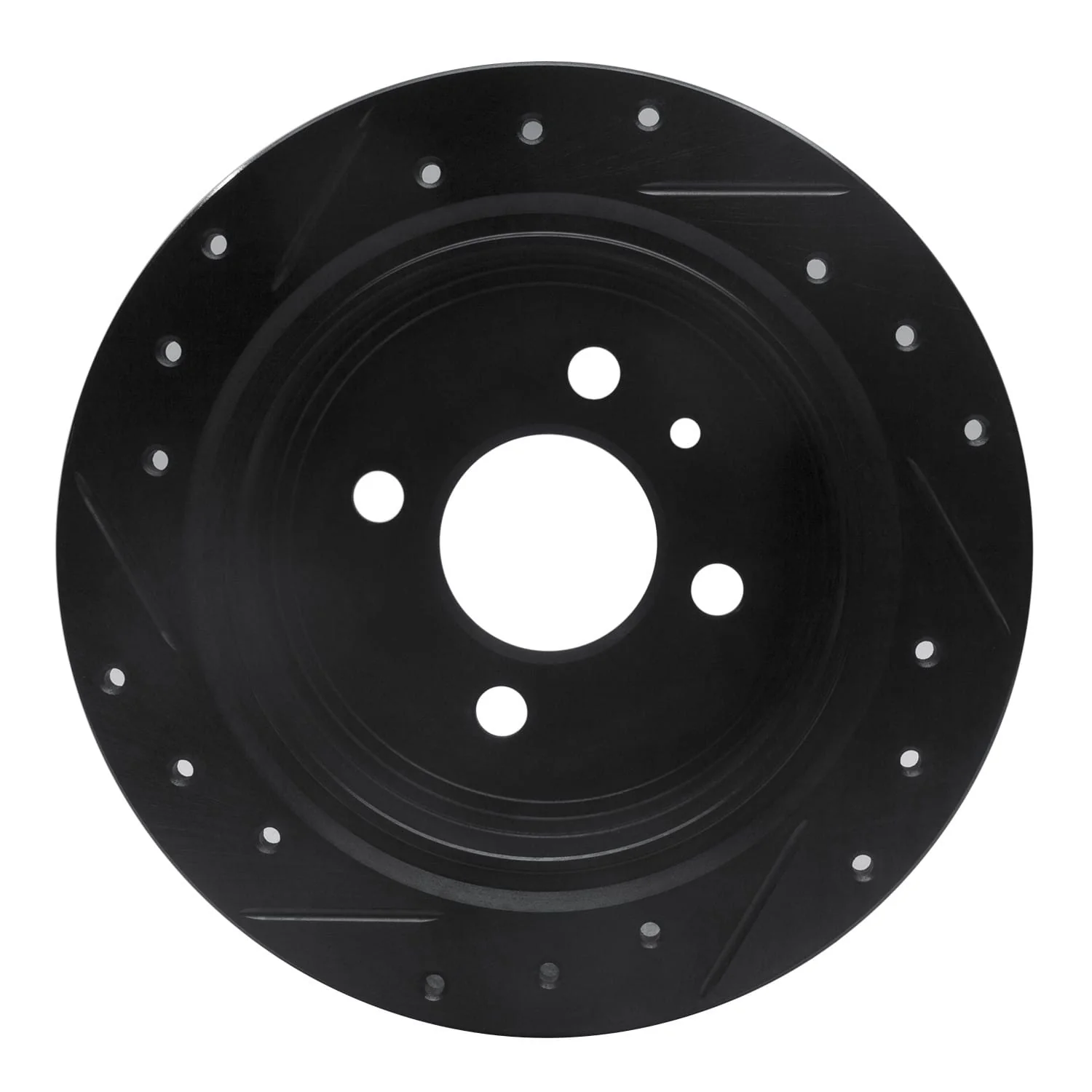 R1 Concepts 84-91 BMW 325I (USA/Canada) Rear Right Drilled & Slotted Black Brake Rotor - Image 2