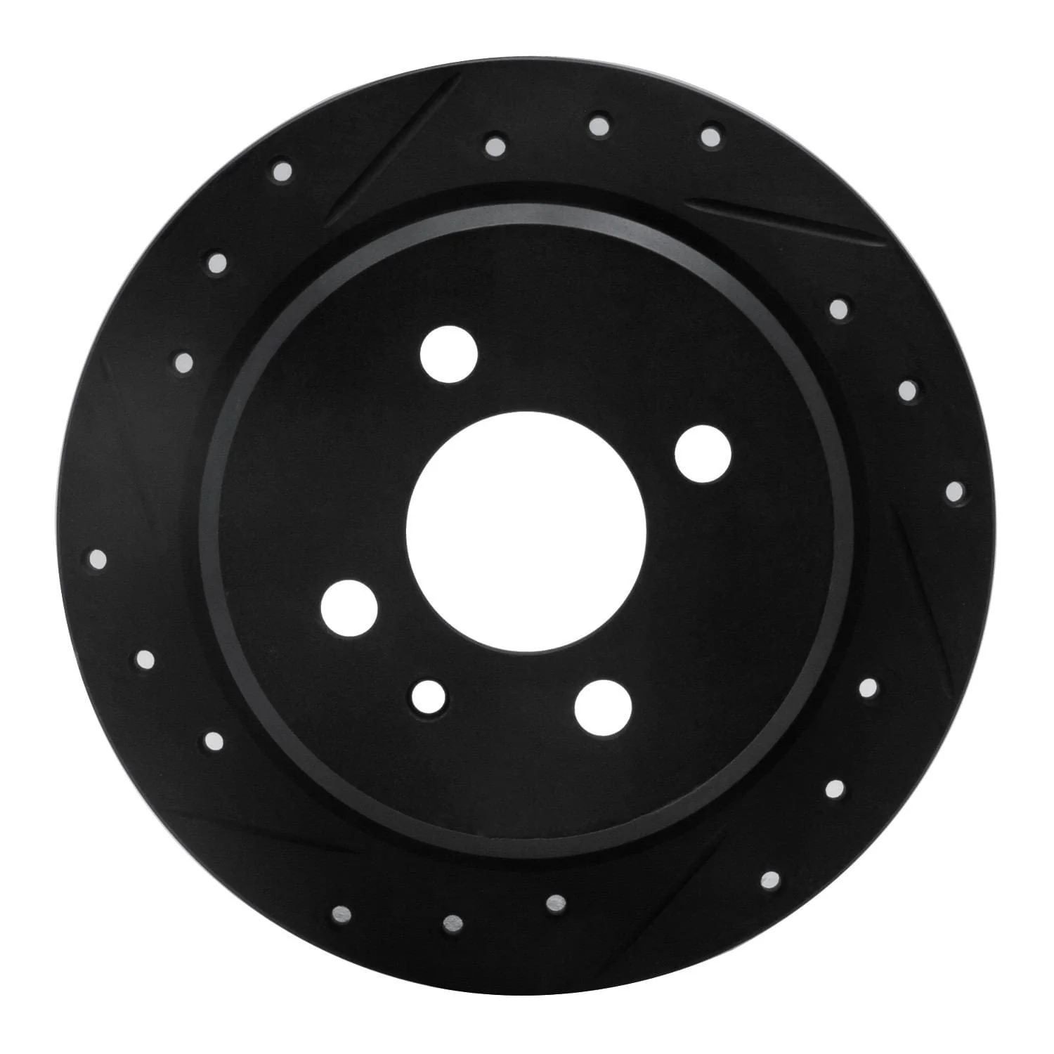 R1 Concepts 84-91 BMW 325IS Rear Left Drilled & Slotted Black Brake Rotor