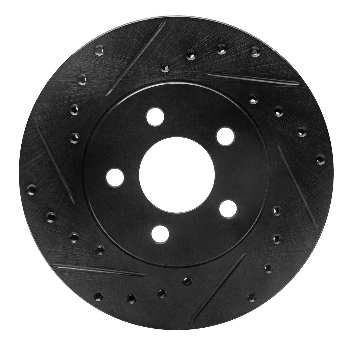 R1 Concepts 84-95 Chrysler Imperial Front Left Drilled & Slotted Black Brake Rotor