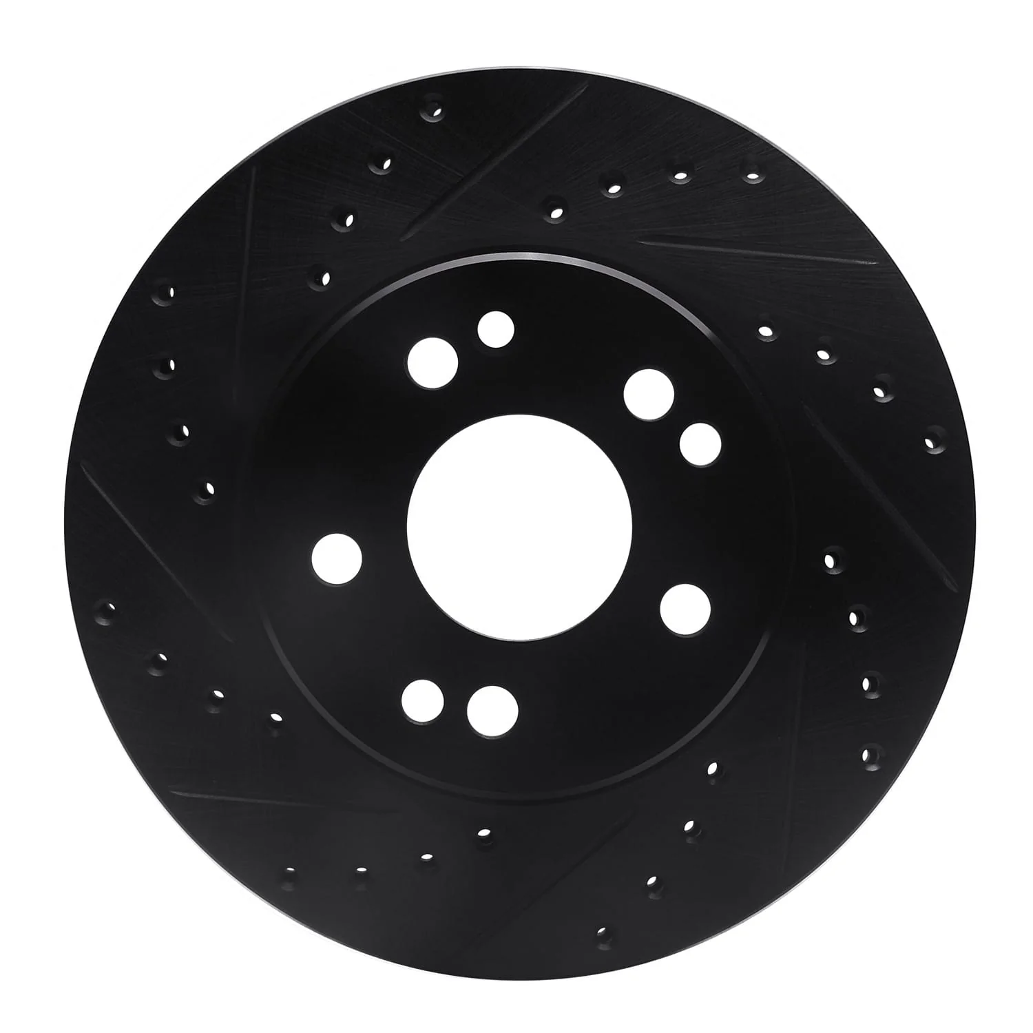 R1 Concepts 84-95 Mercedes-Benz E300 Front Left Drilled & Slotted Black Brake Rotor