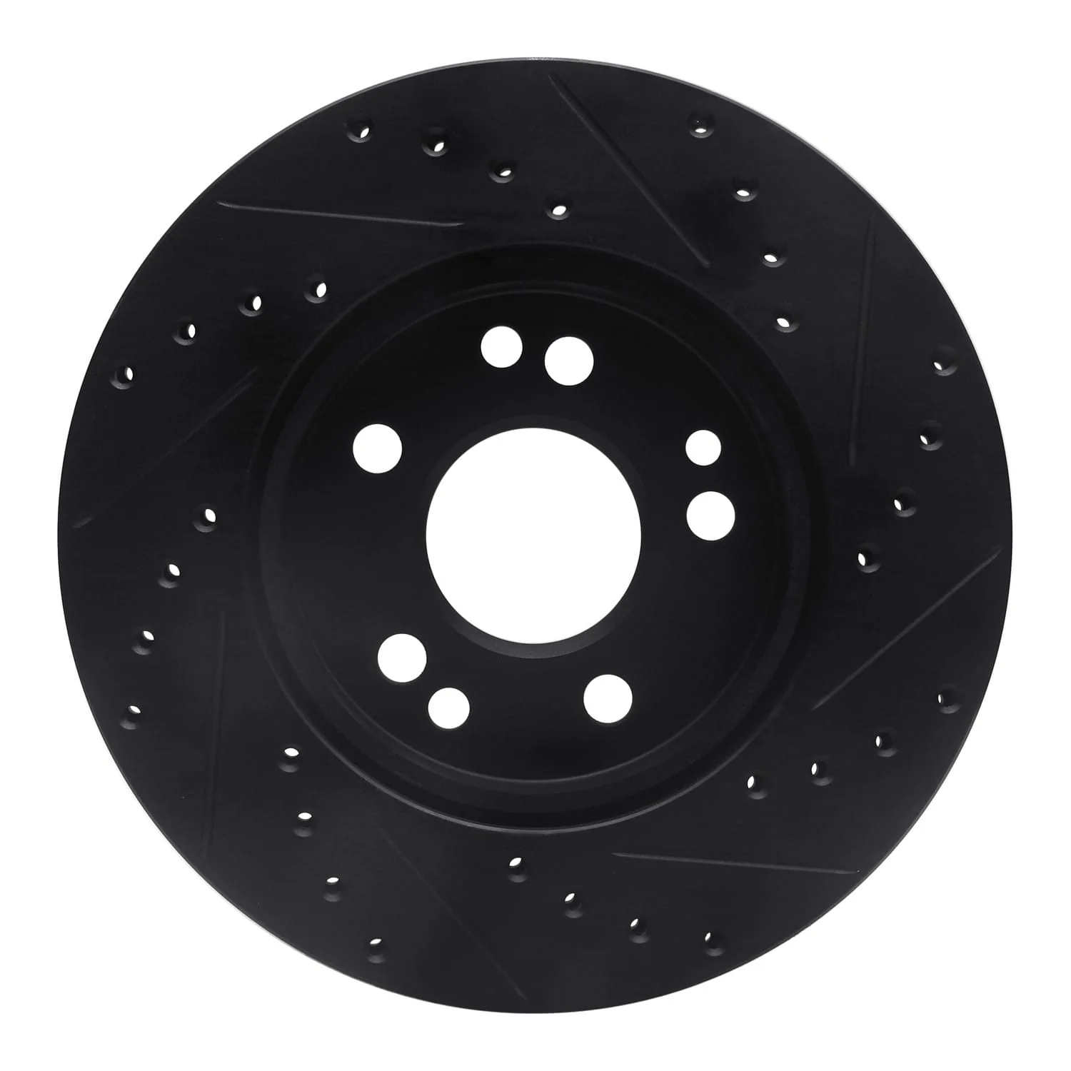 R1 Concepts 84-95 Mercedes-Benz E300 Front Left Drilled & Slotted Black Brake Rotor - Image 2