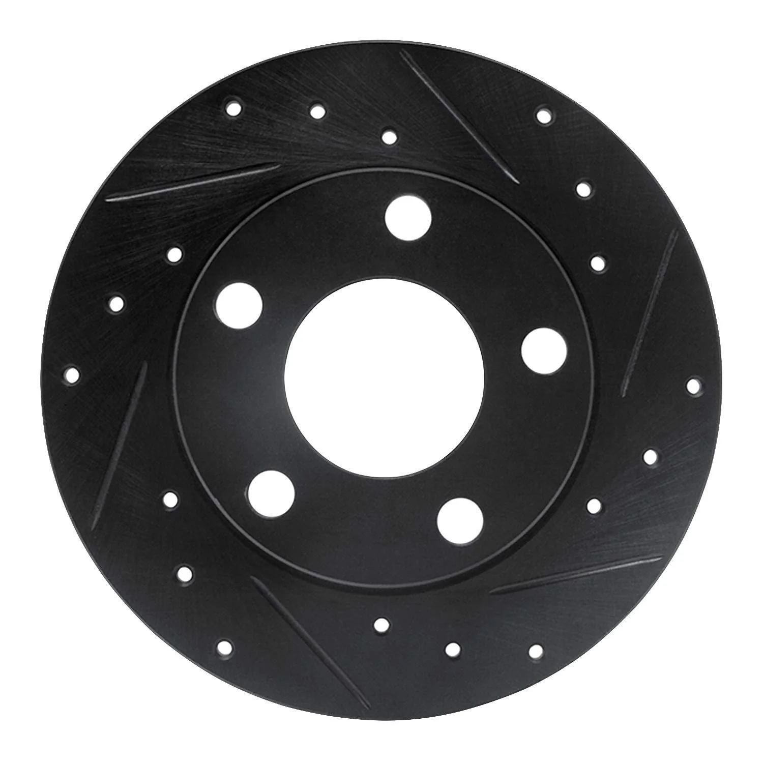 R1 Concepts 85-00 Audi 5000S Quattro Rear Right Drilled & Slotted Black Brake Rotor