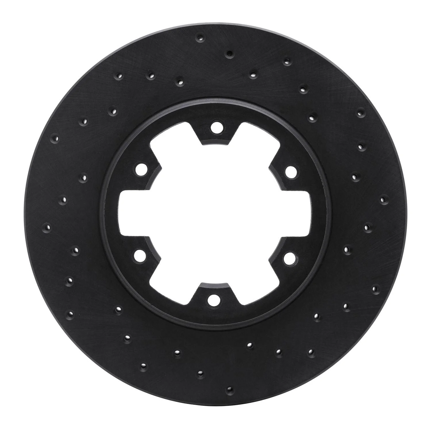 R1 Concepts 85-02 Nissan 720 Datsun Front Right Drilled Black Brake Rotor