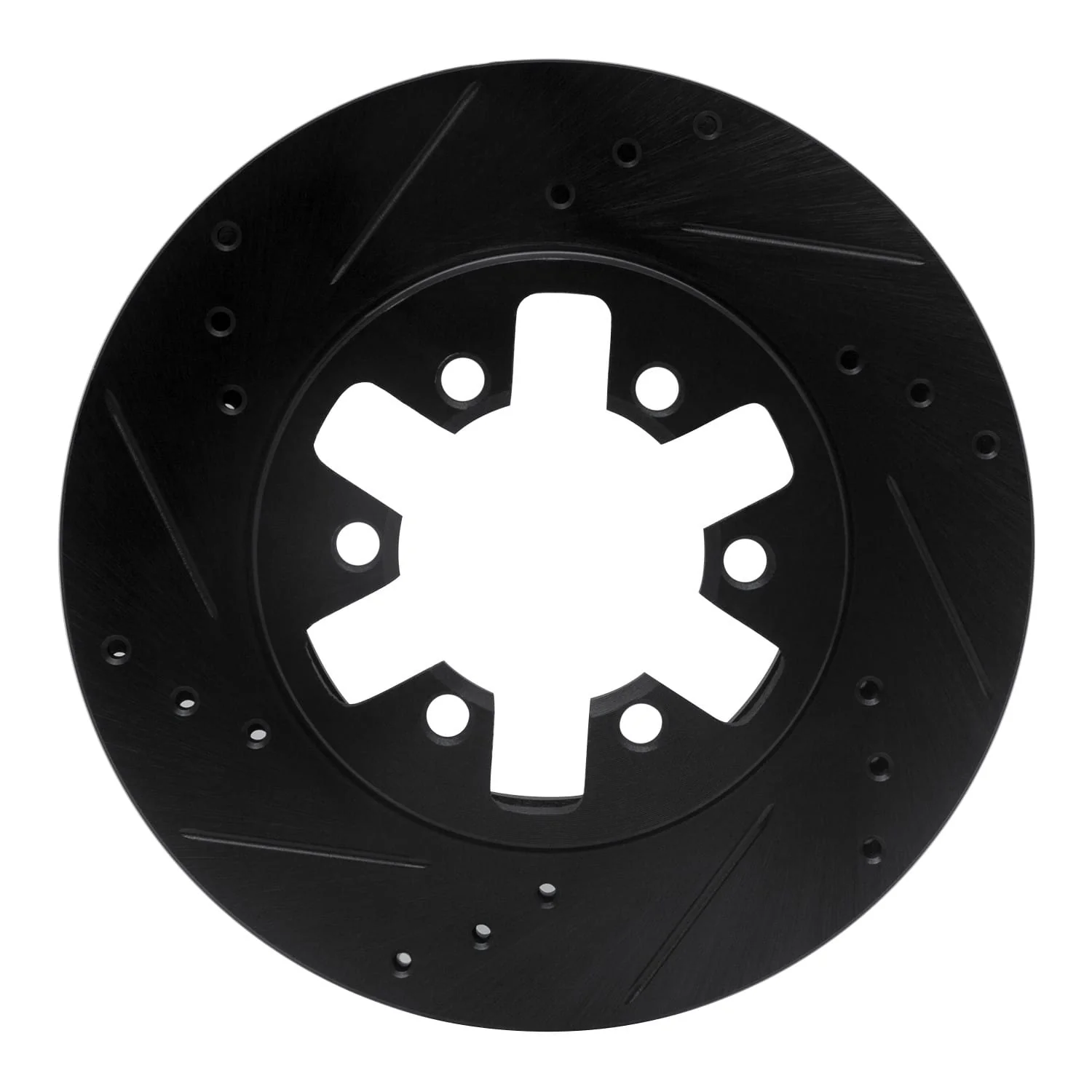 R1 Concepts 85-12 Nissan NP300 (Mexico) Front Left Drilled & Slotted Black Brake Rotor