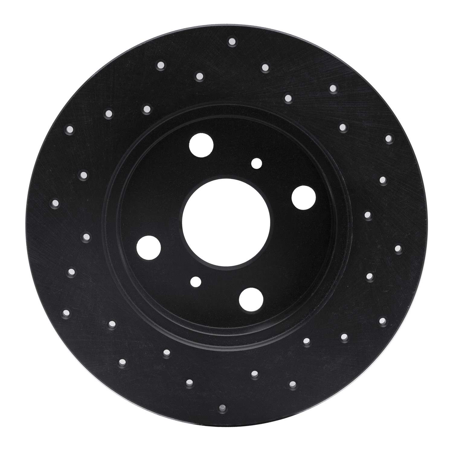 R1 Concepts 85-86 Toyota MR2 Rear Left Drilled Black Brake Rotor - Image 2