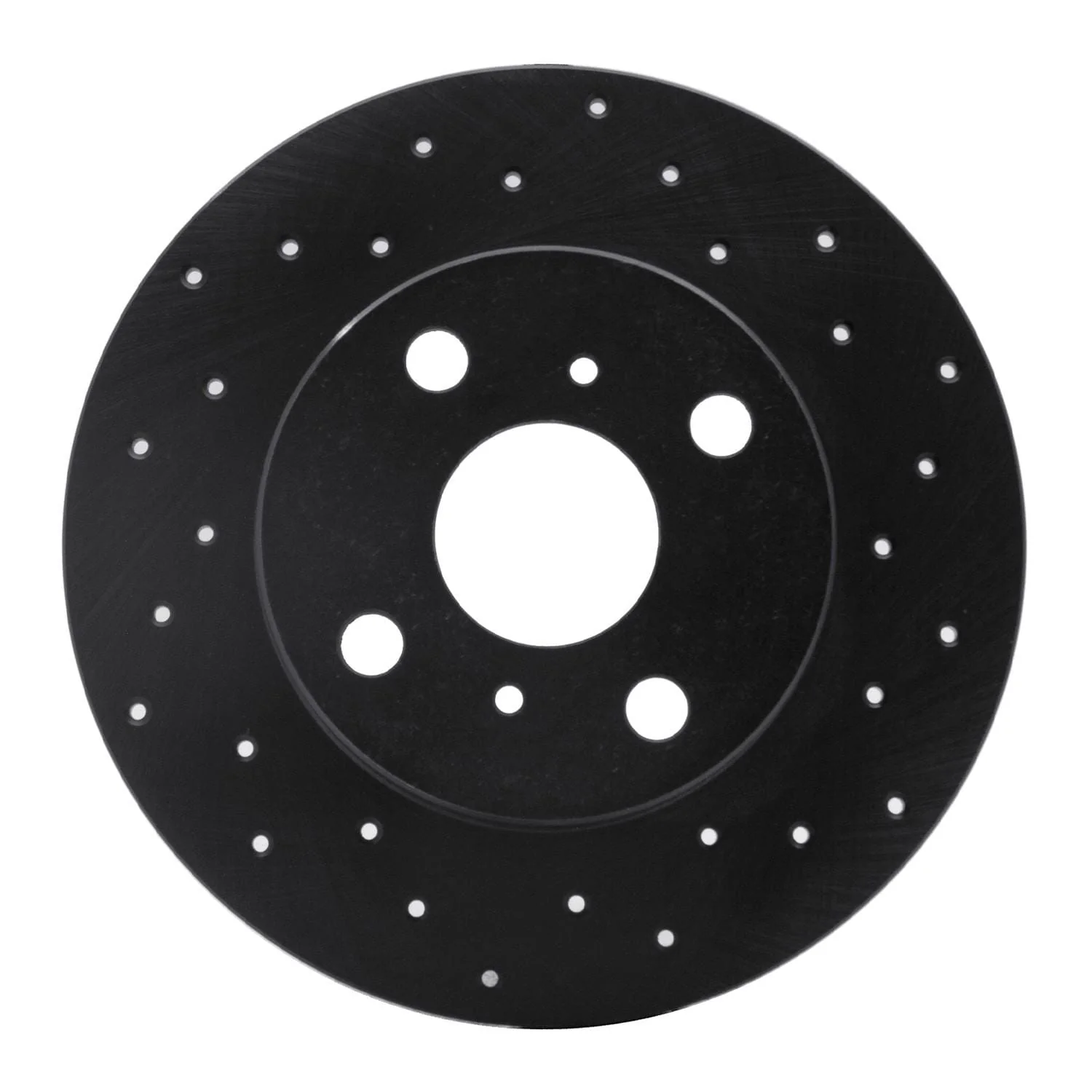 R1 Concepts 85-86 Toyota MR2 Rear Right Drilled Black Brake Rotor
