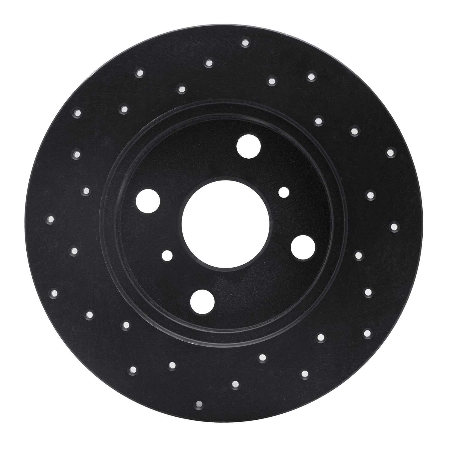 R1 Concepts 85-86 Toyota MR2 Rear Right Drilled Black Brake Rotor - Image 2