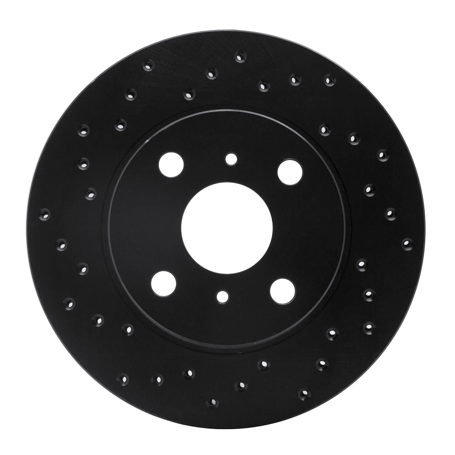 R1 Concepts 85-88 Toyota Corolla Front Left Drilled Black Brake Rotor