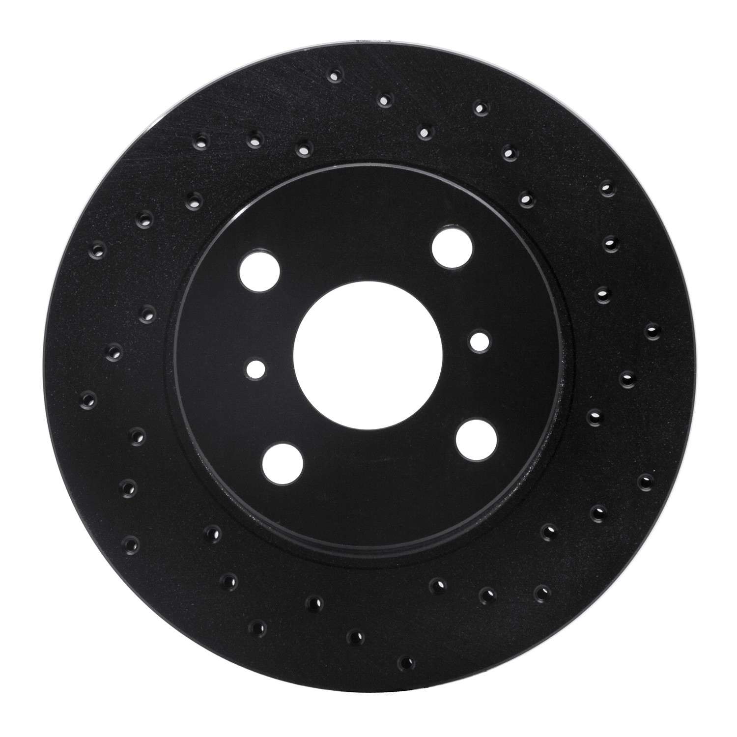 R1 Concepts 85-88 Toyota Corolla Front Right Drilled Black Brake Rotor
