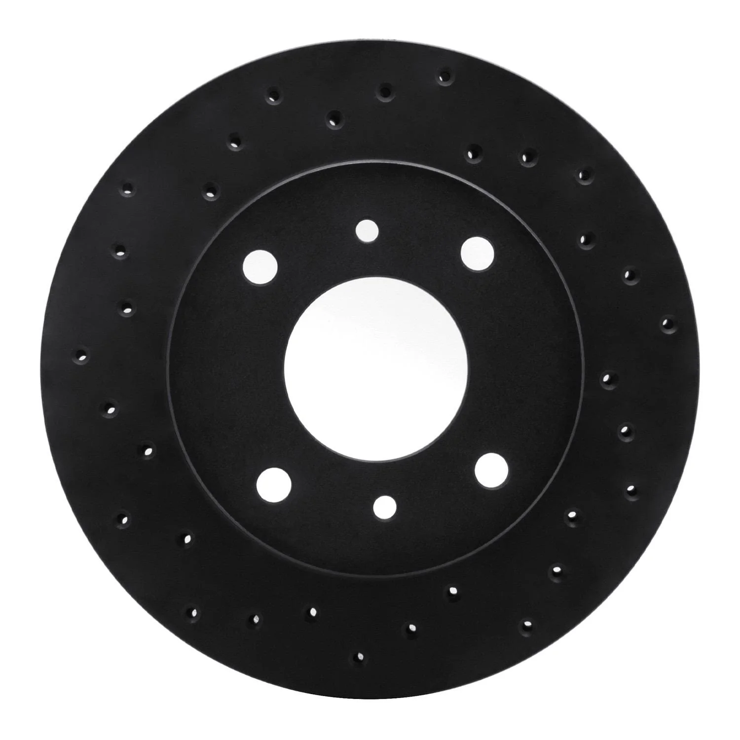 R1 Concepts 85-89 Nissan Stanza Front Left Drilled Black Brake Rotor