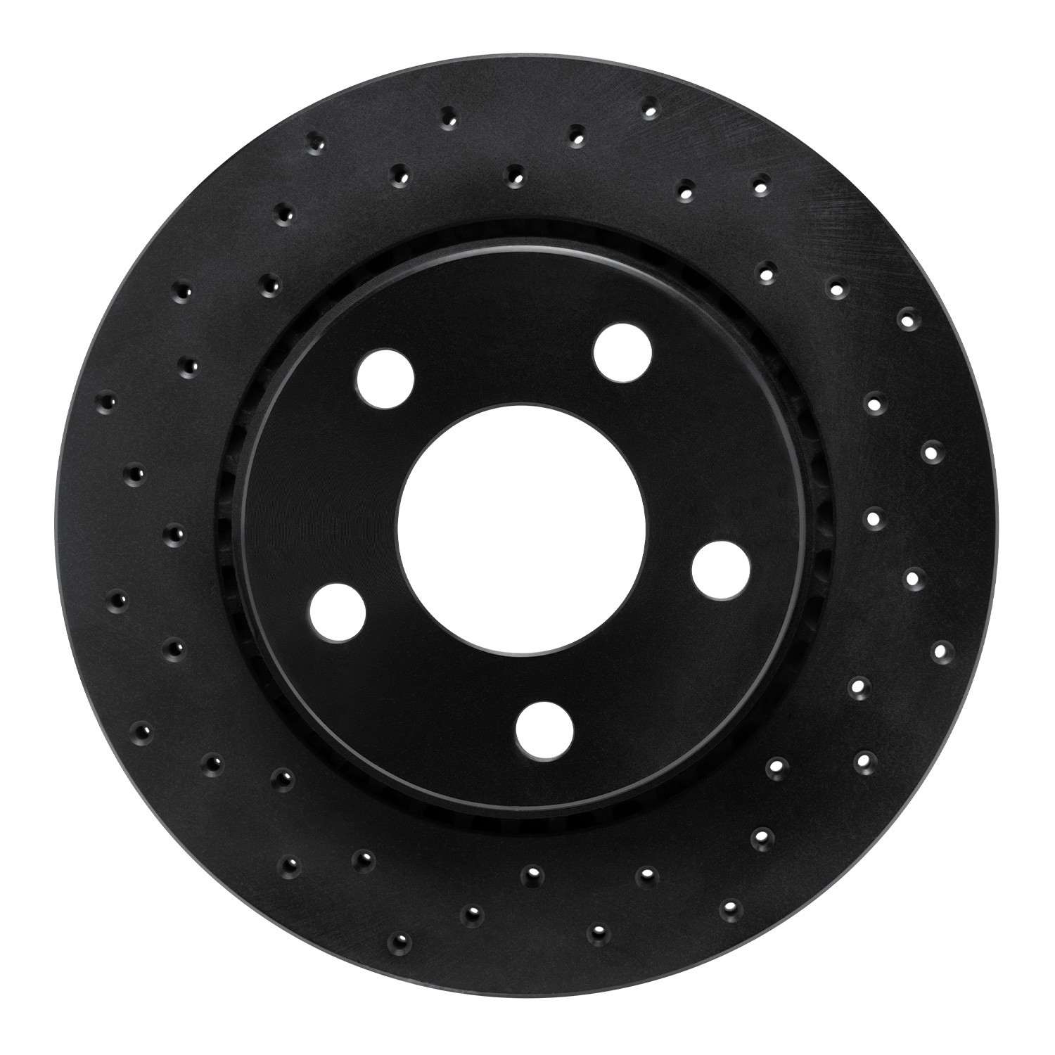 R1 Concepts 85-91 Audi 200 Quattro Rear Left Drilled Black Brake Rotor