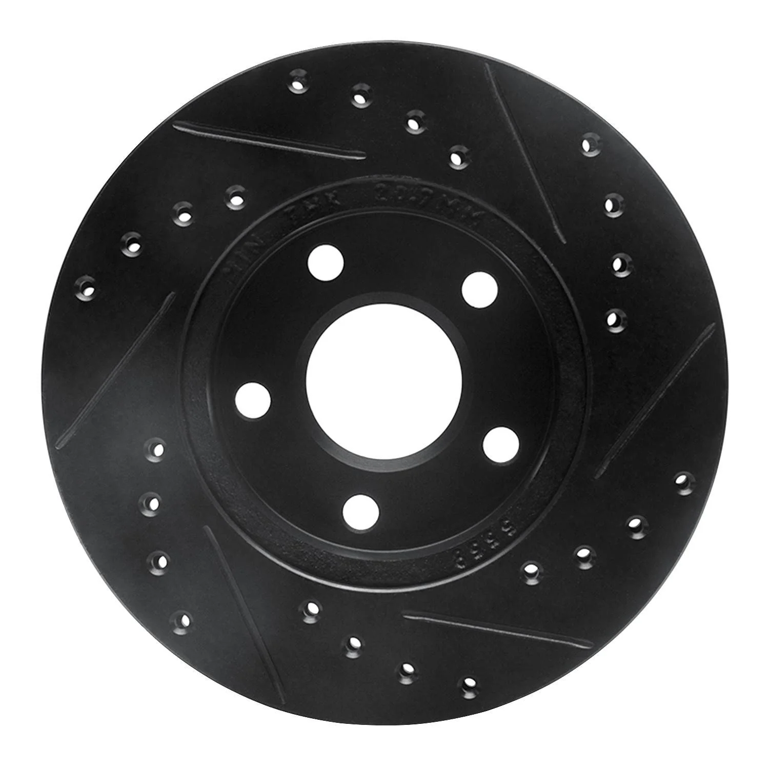 R1 Concepts 85-91 Buick Skylark Front Left Drilled & Slotted Black Brake Rotor - Image 2