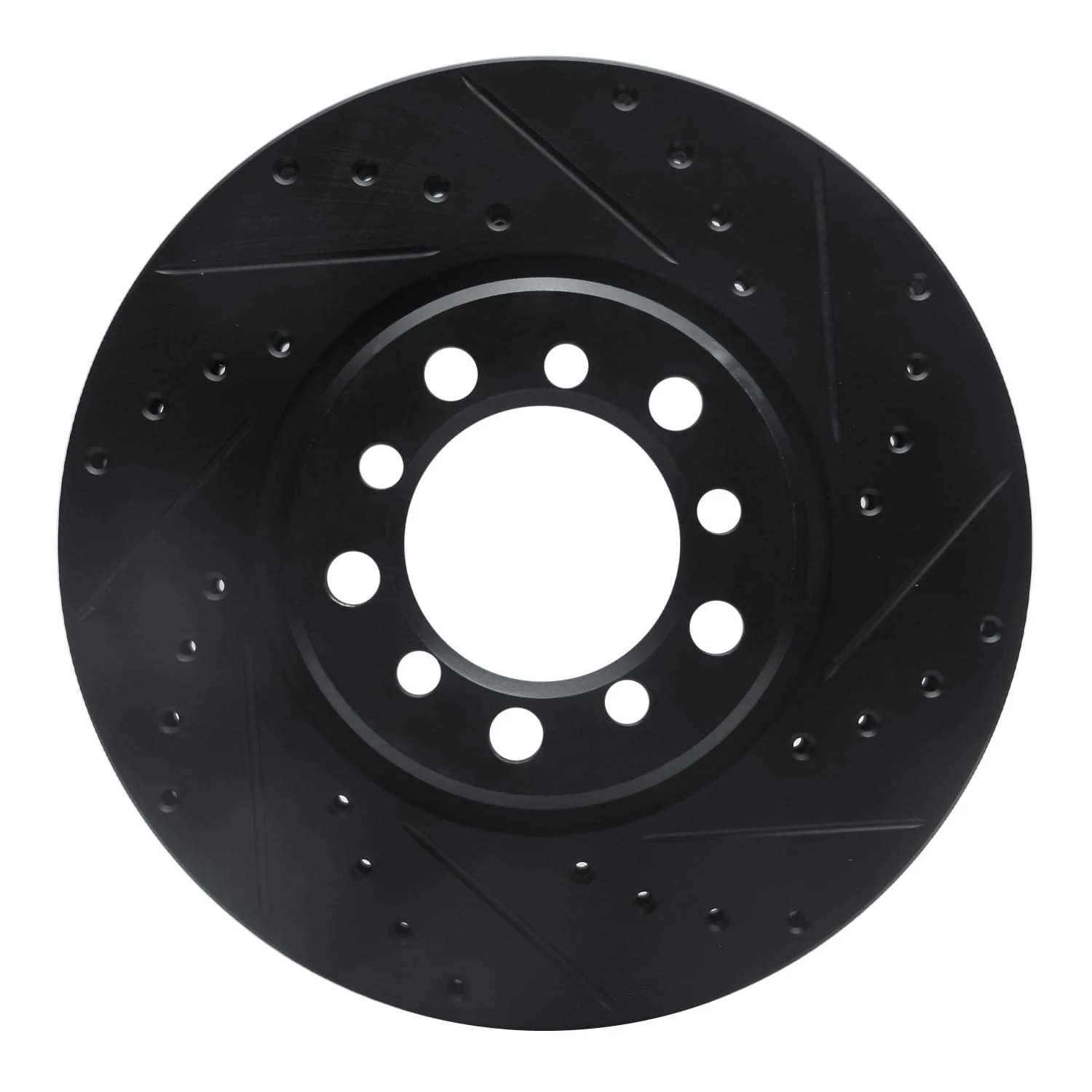 R1 Concepts 85-91 Mercedes-Benz 300SD Front Right Drilled & Slotted Black Brake Rotor