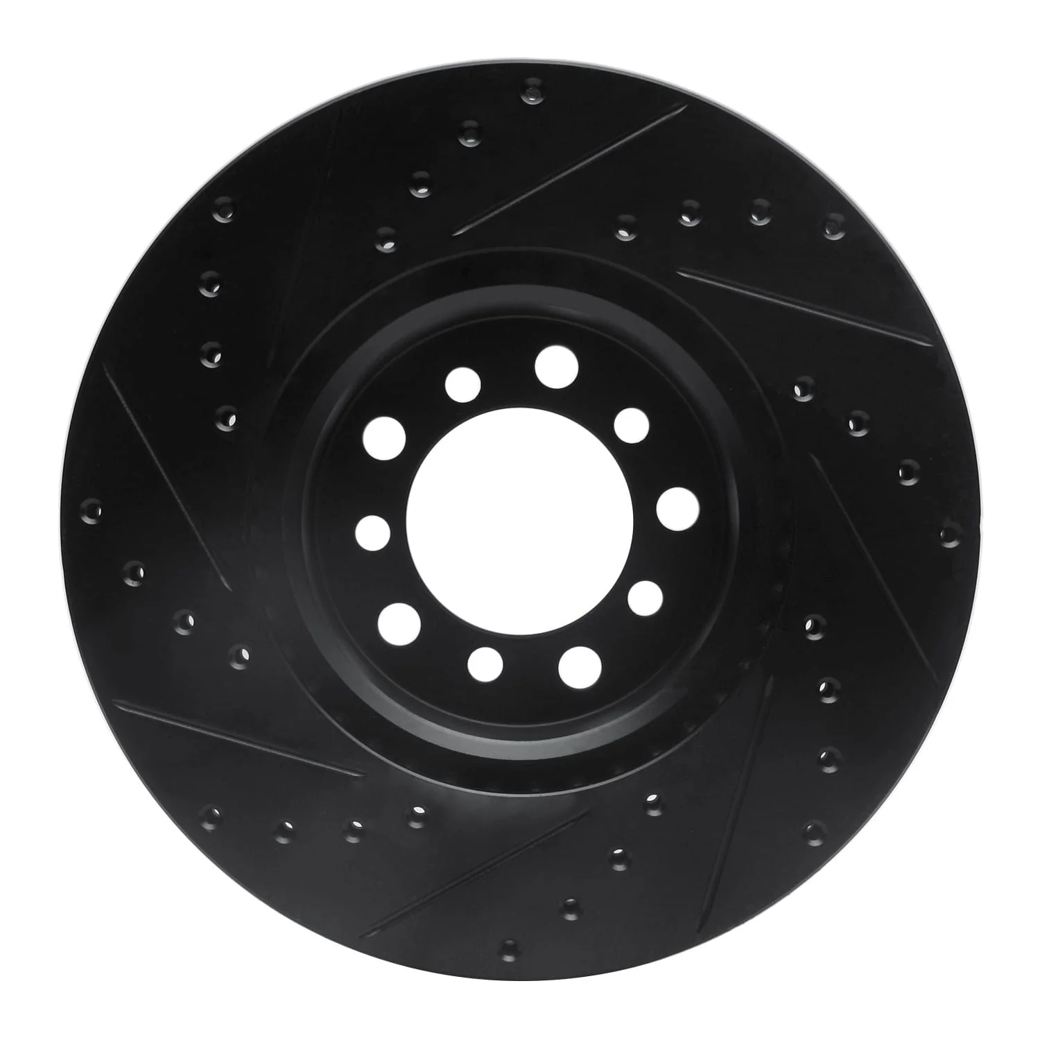 R1 Concepts 85-91 Mercedes-Benz 300SD Front Right Drilled & Slotted Black Brake Rotor - Image 2