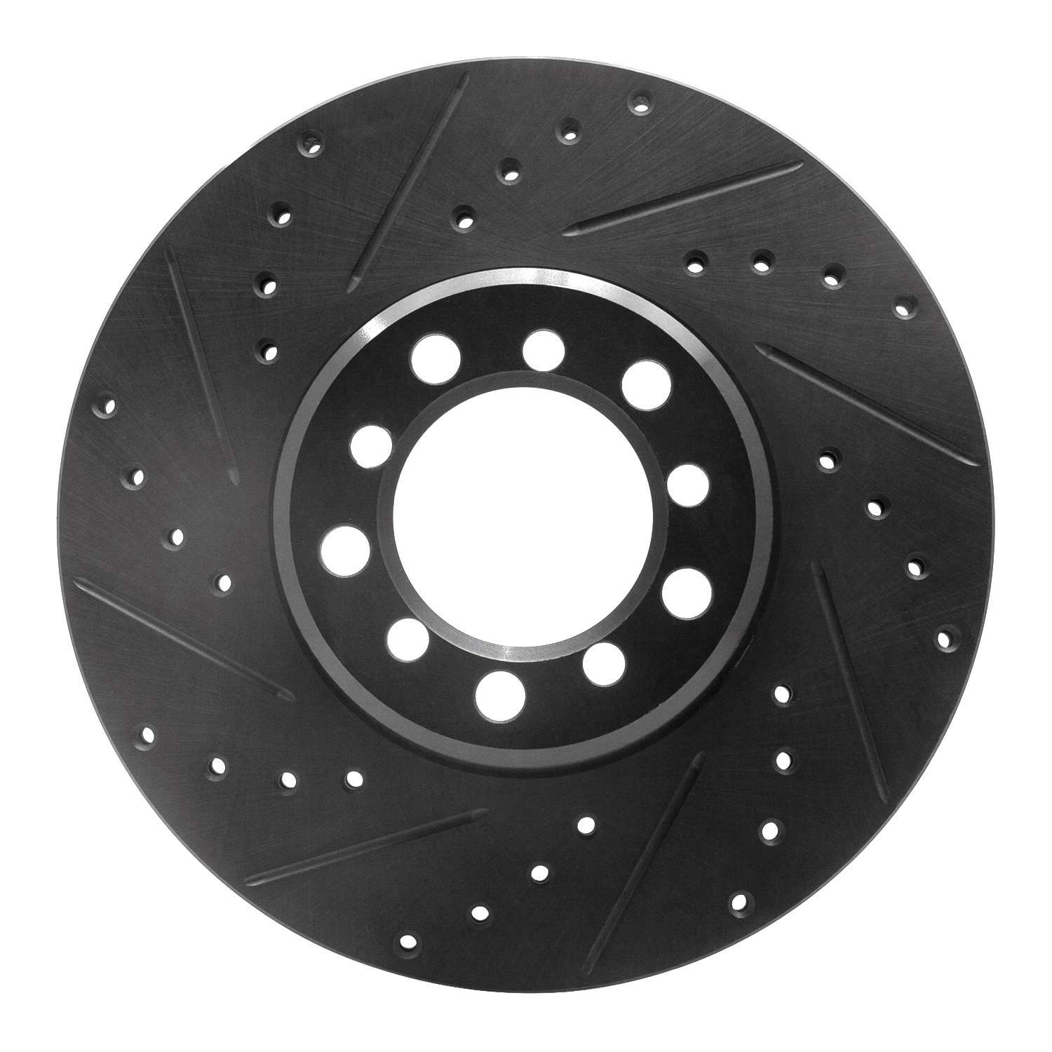 R1 Concepts 85-91 Mercedes-Benz 300SE Front Left Drilled & Slotted Black Brake Rotor