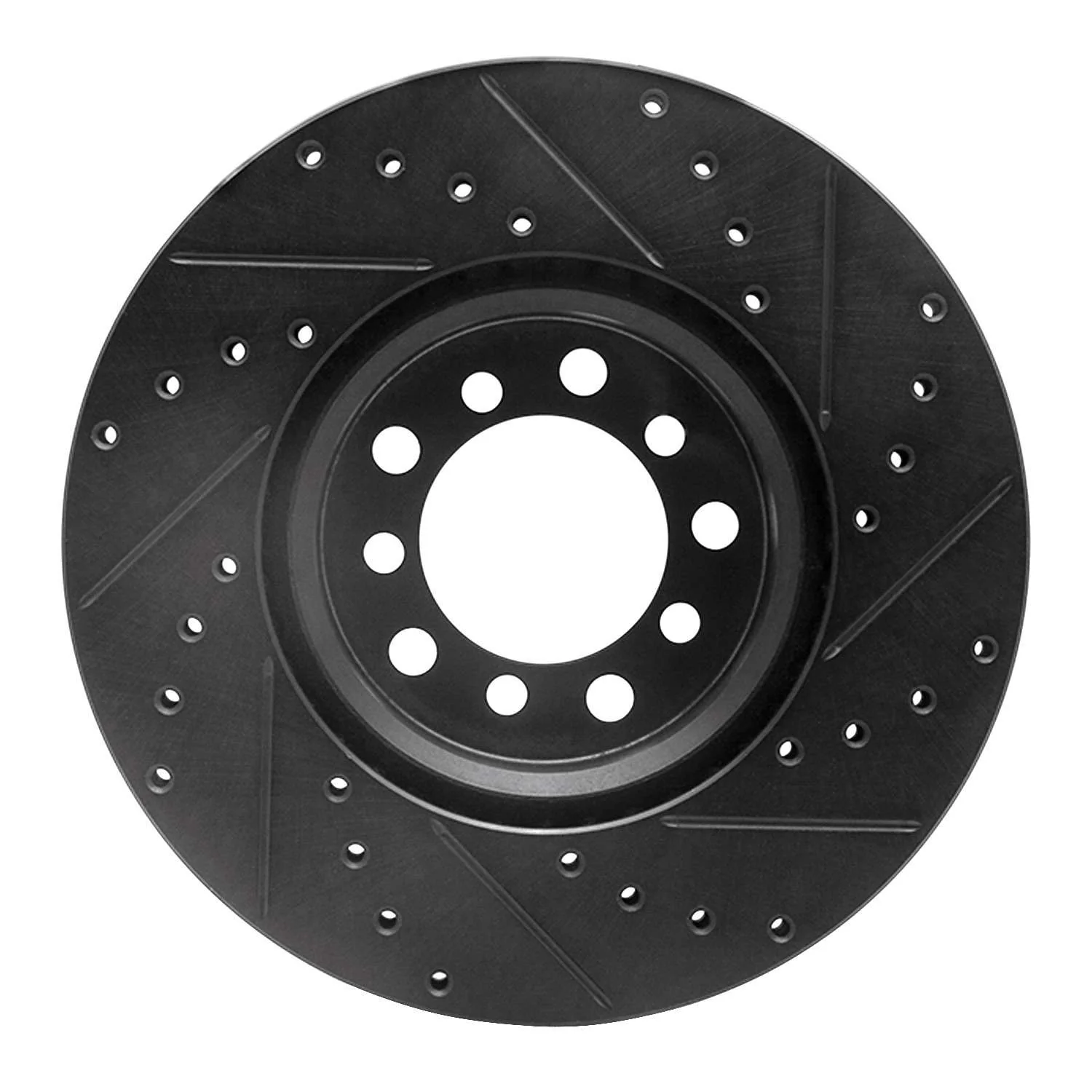 R1 Concepts 85-91 Mercedes-Benz 300SE Front Left Drilled & Slotted Black Brake Rotor - Image 2
