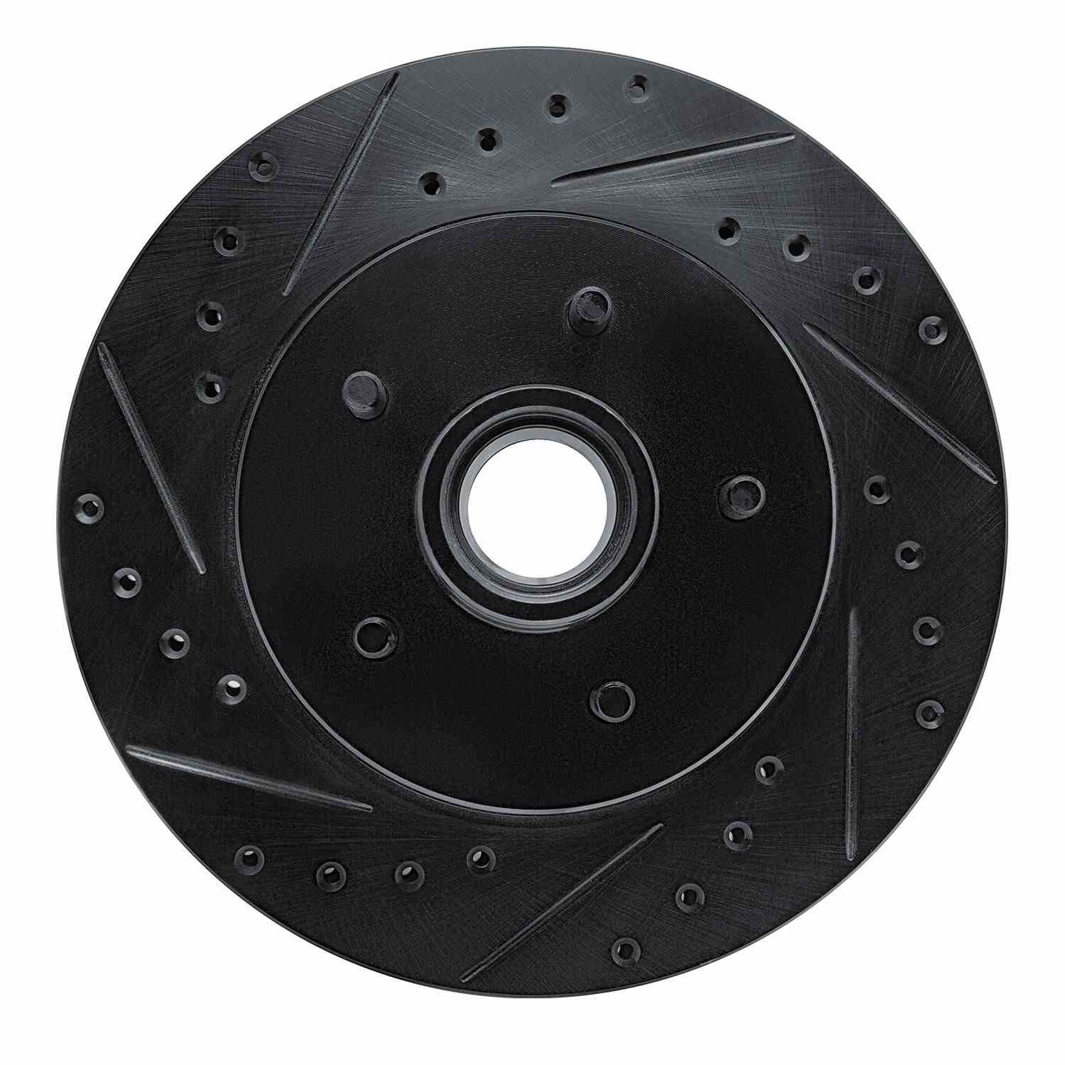 R1 Concepts 85-92 Chevrolet Camaro Front Left Drilled & Slotted Black Brake Rotor