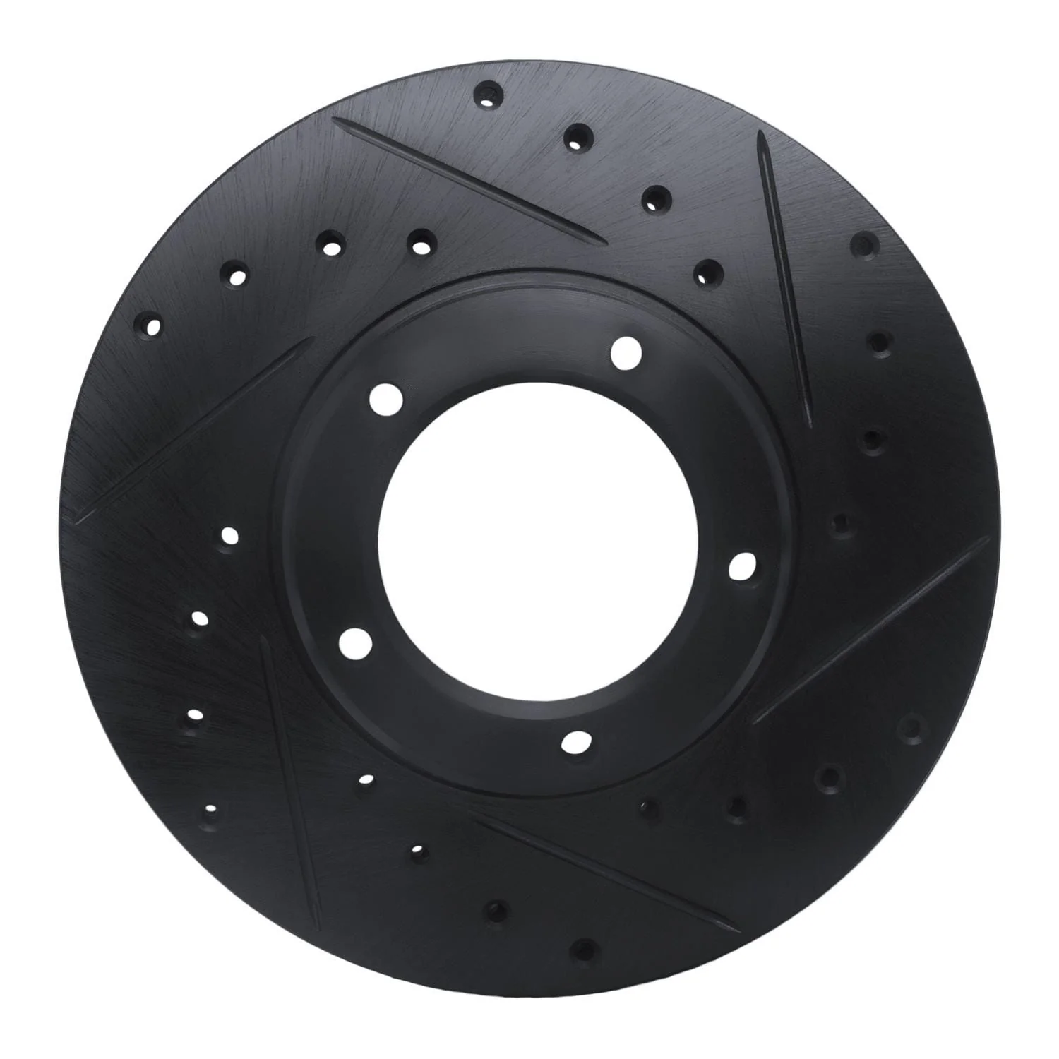 R1 Concepts 85-92 Toyota Pickup Front Right Drilled & Slotted Black Brake Rotor