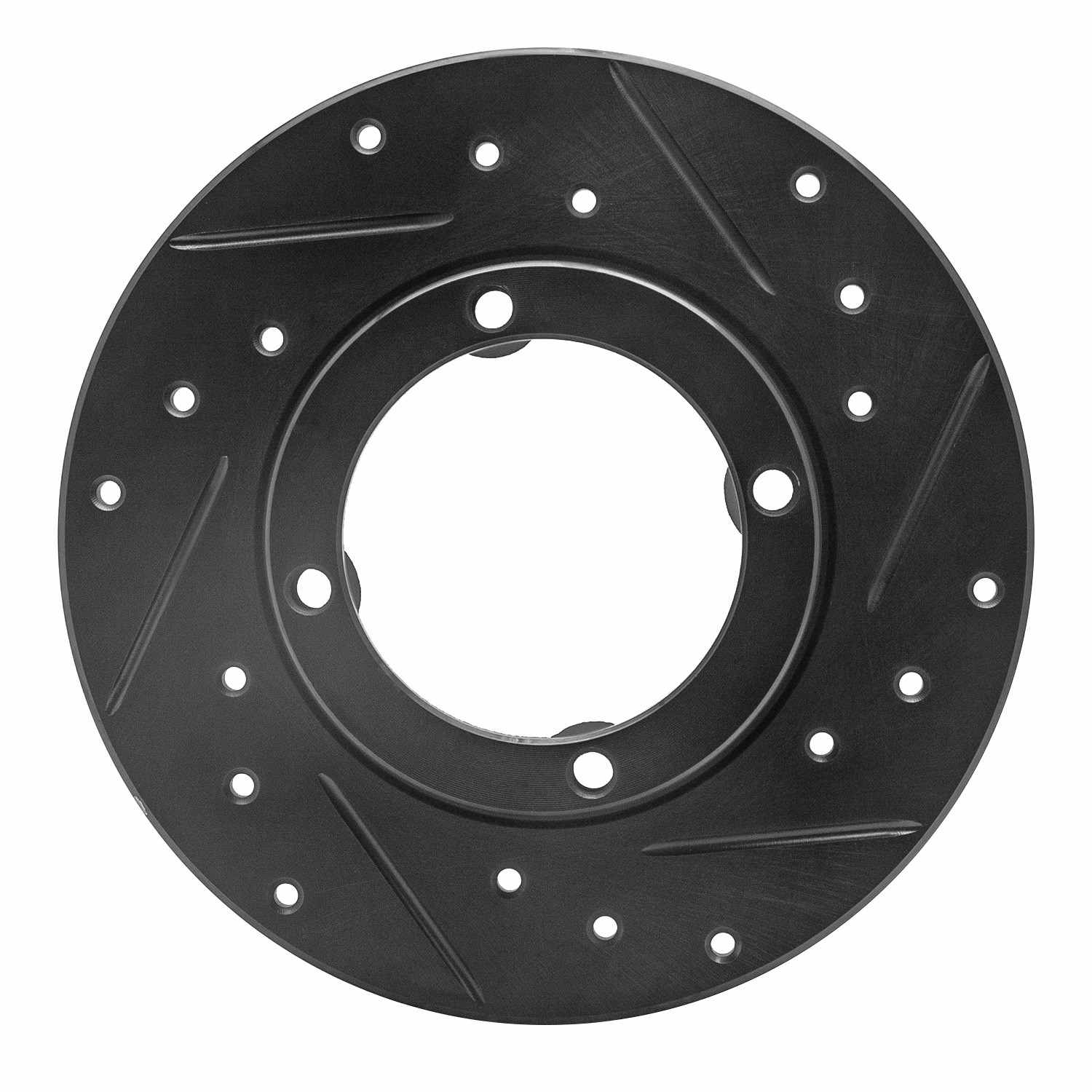 R1 Concepts 85-94 Chevrolet Sprint Front Right Drilled & Slotted Black Brake Rotor