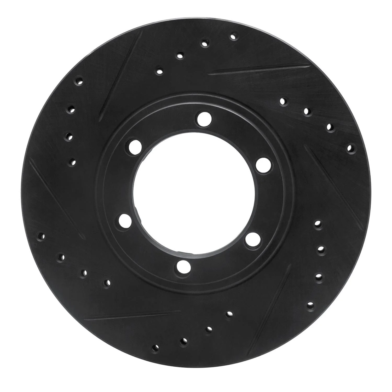 R1 Concepts 86-06 Chevrolet Luv Pickup (Mexico) Front Left Drilled & Slotted Black Brake Rotor