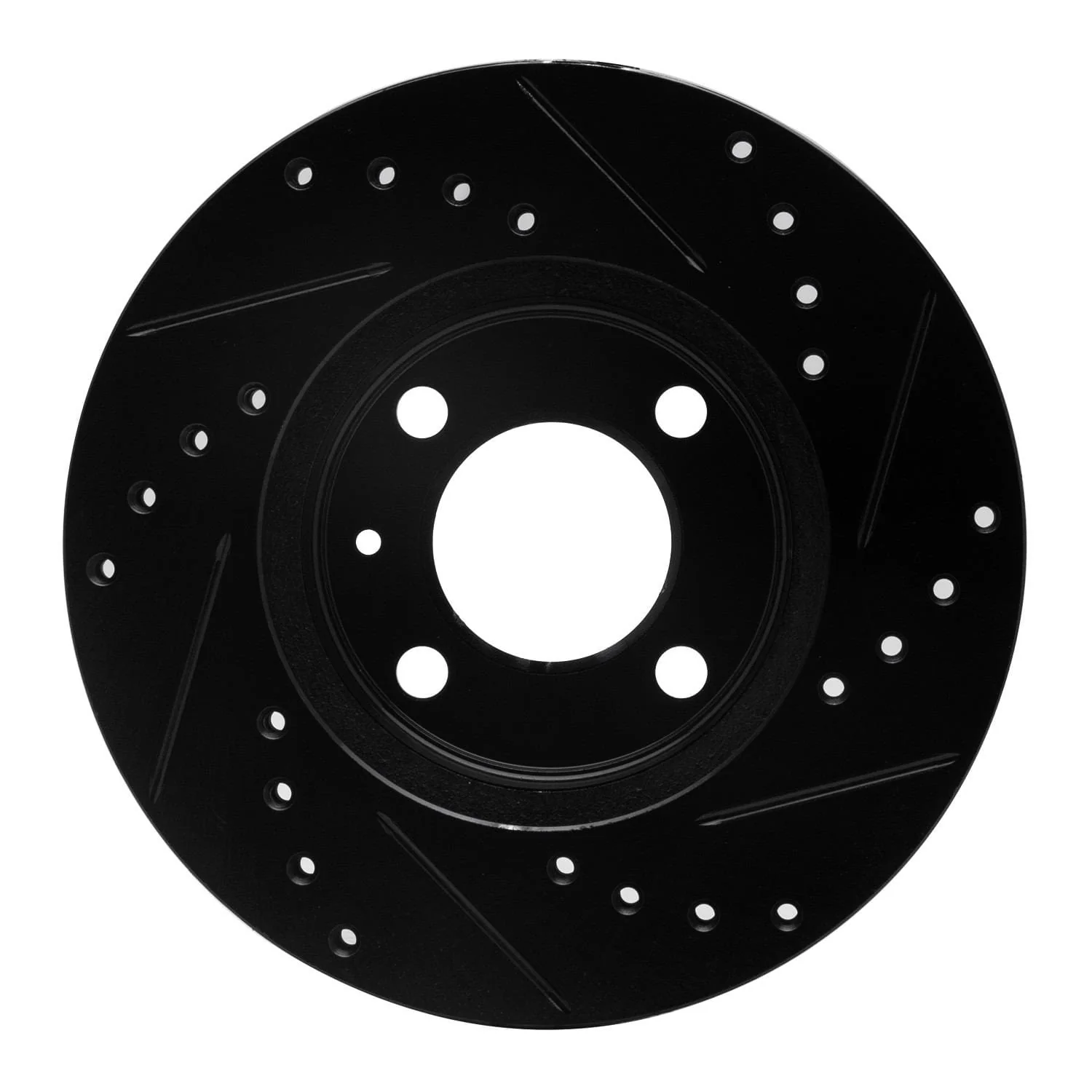 R1 Concepts 86-08 Volkswagen DERBY (Mexico) Front Left Drilled & Slotted Black Brake Rotor - Image 2