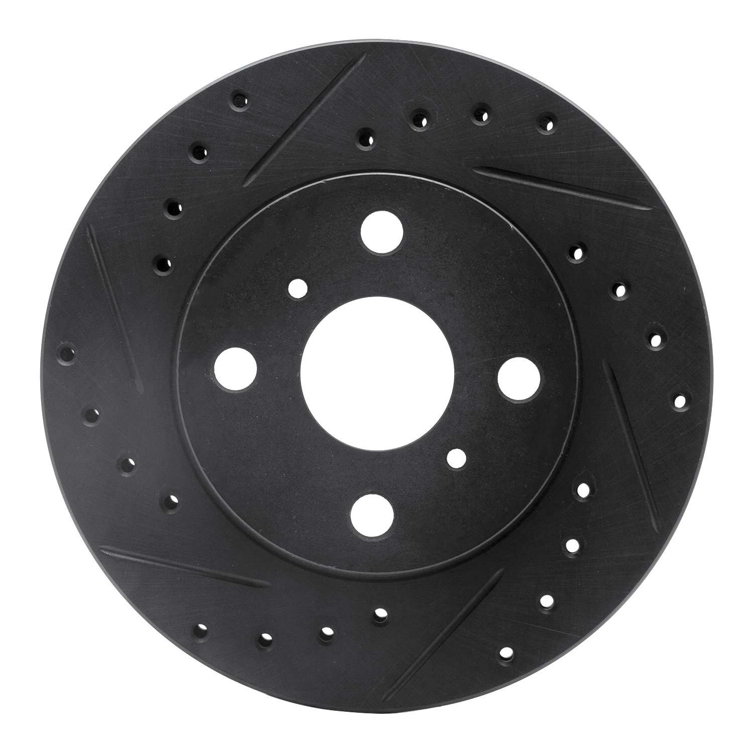 R1 Concepts 86-89 Toyota Celica Front Left Drilled & Slotted Black Brake Rotor