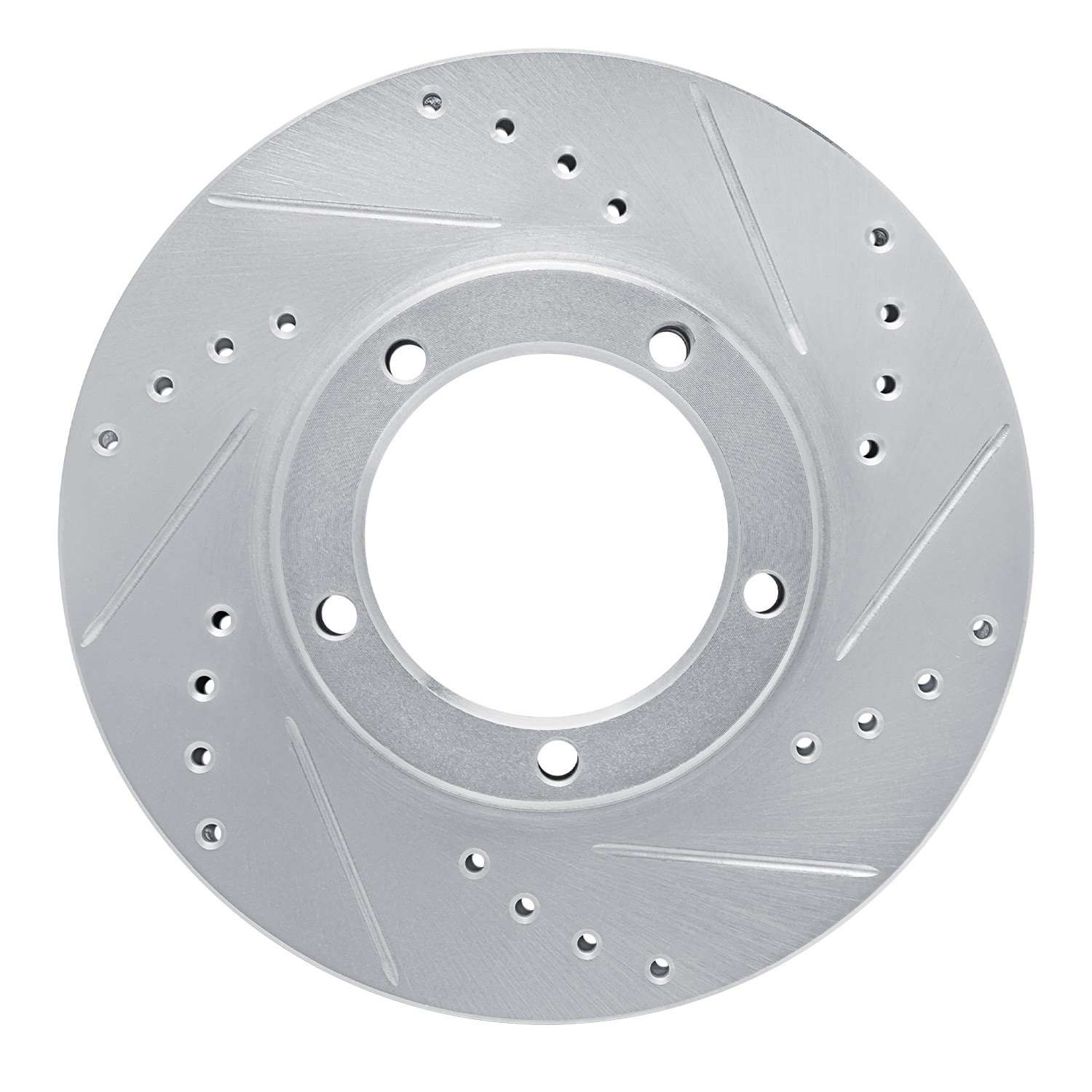 R1 Concepts 86-89 Toyota Van Front Right Drilled & Slotted Silver Brake Rotor