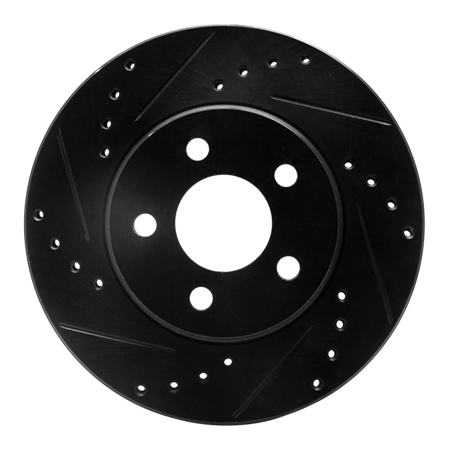 R1 Concepts 86-90 Chrysler Town & Country Front Left Drilled & Slotted Black Brake Rotor
