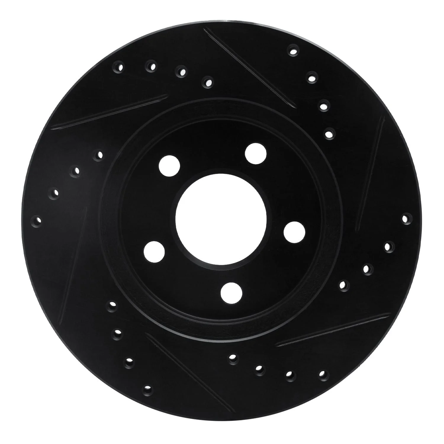 R1 Concepts 86-90 Chrysler Town & Country Front Left Drilled & Slotted Black Brake Rotor - Image 2