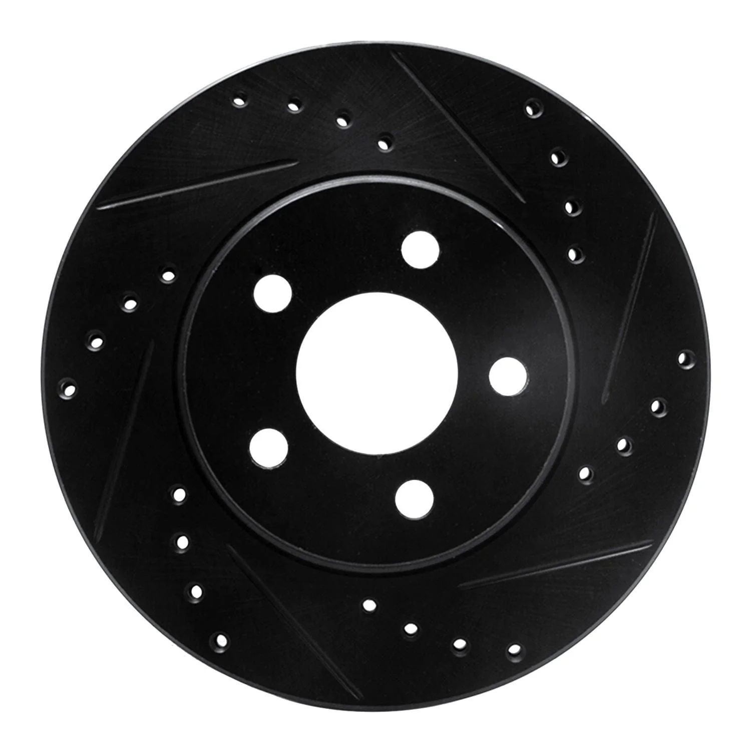 R1 Concepts 86-90 Chrysler Town & Country Front Right Drilled & Slotted Black Brake Rotor
