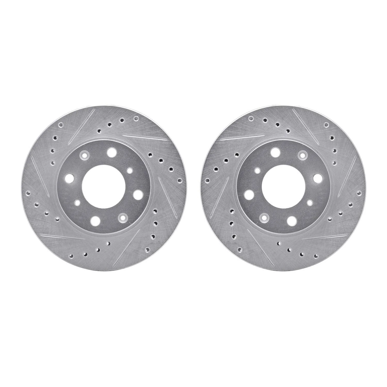 R1 Concepts 86-91 Acura Integra Front Drilled & Slotted Silver Brake Rotor Set