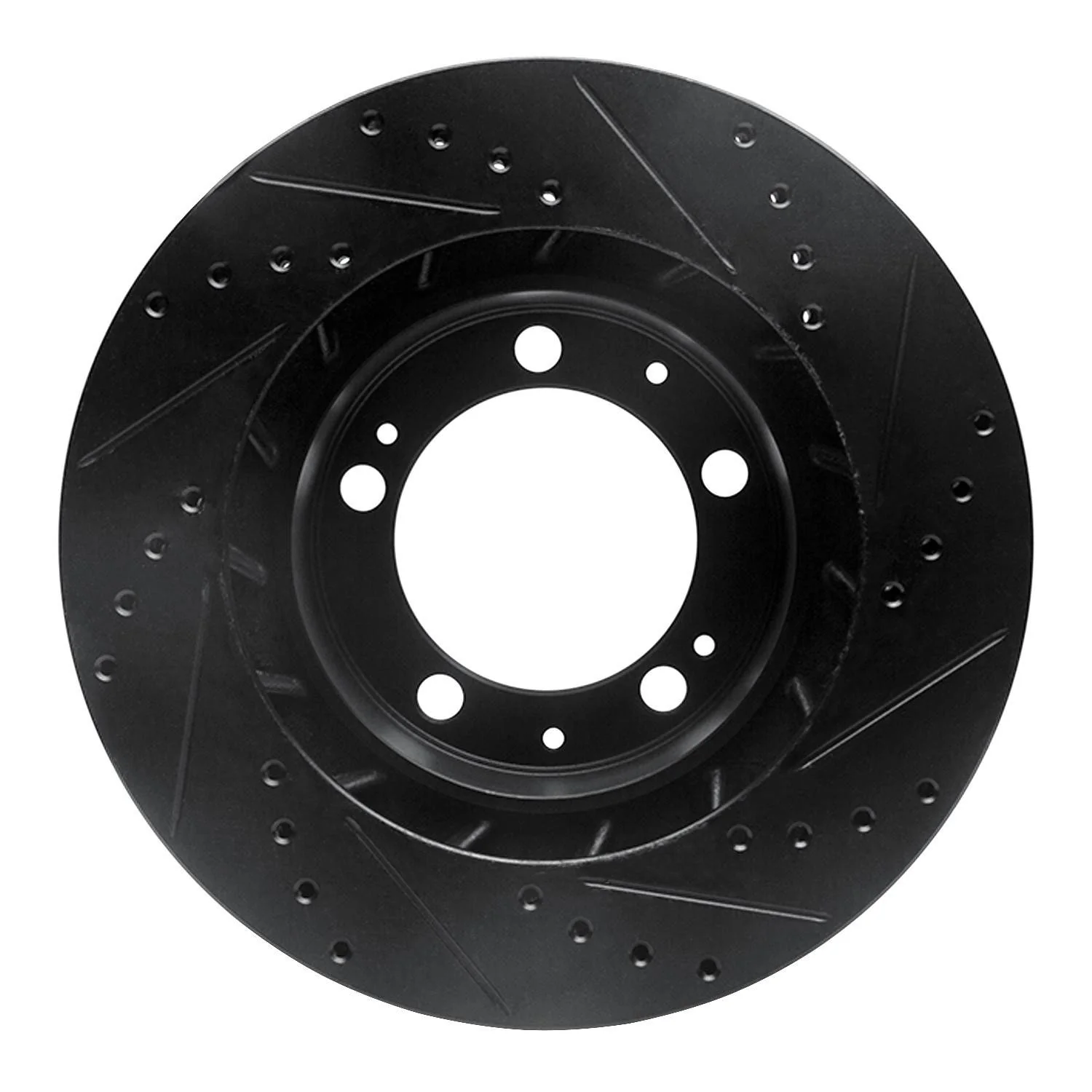 R1 Concepts 86-91 Porsche 928 Right Front Drilled & Slotted Black Brake Rotor - Image 2