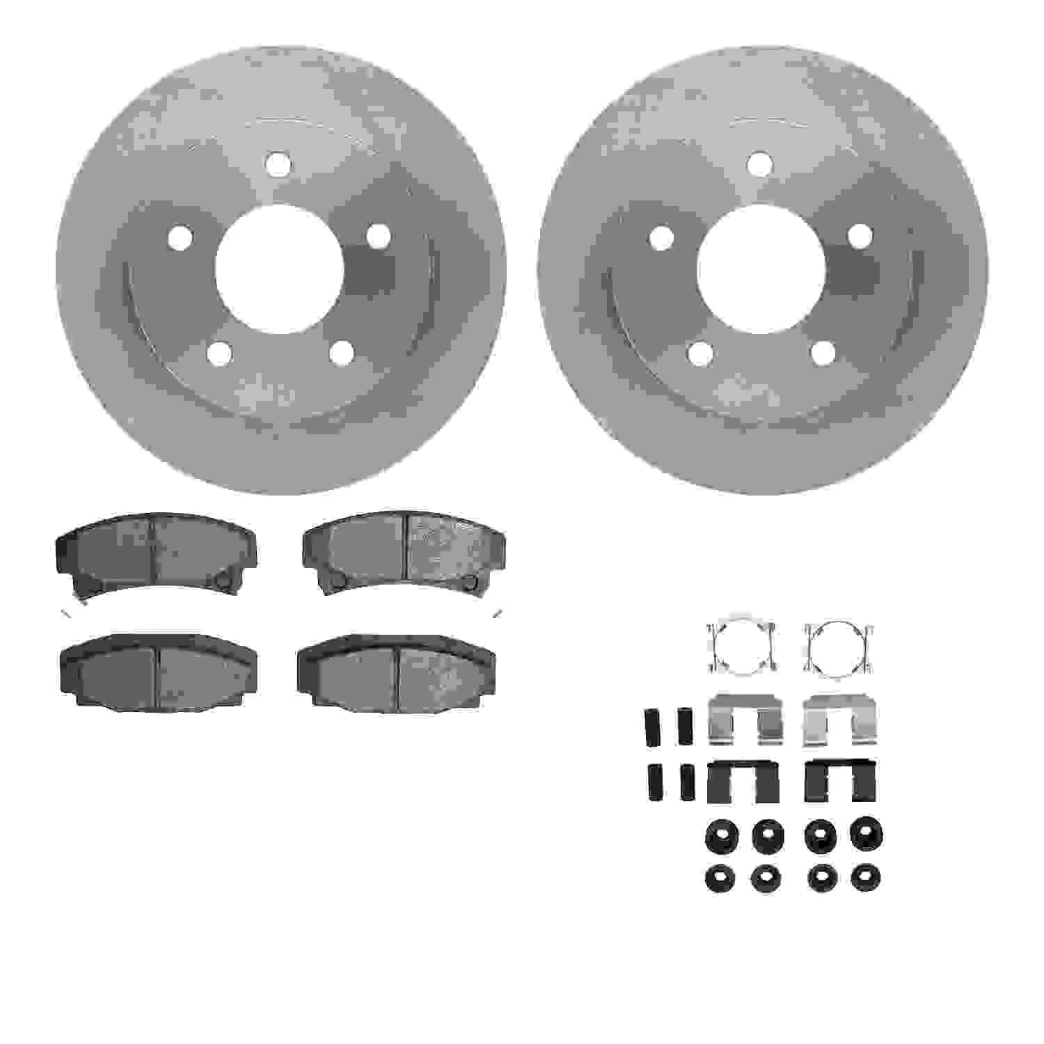 R1 Concepts 86-92 Buick Reatta Rear Brake Rotor Set w/Optimum OE Pads and Hardware