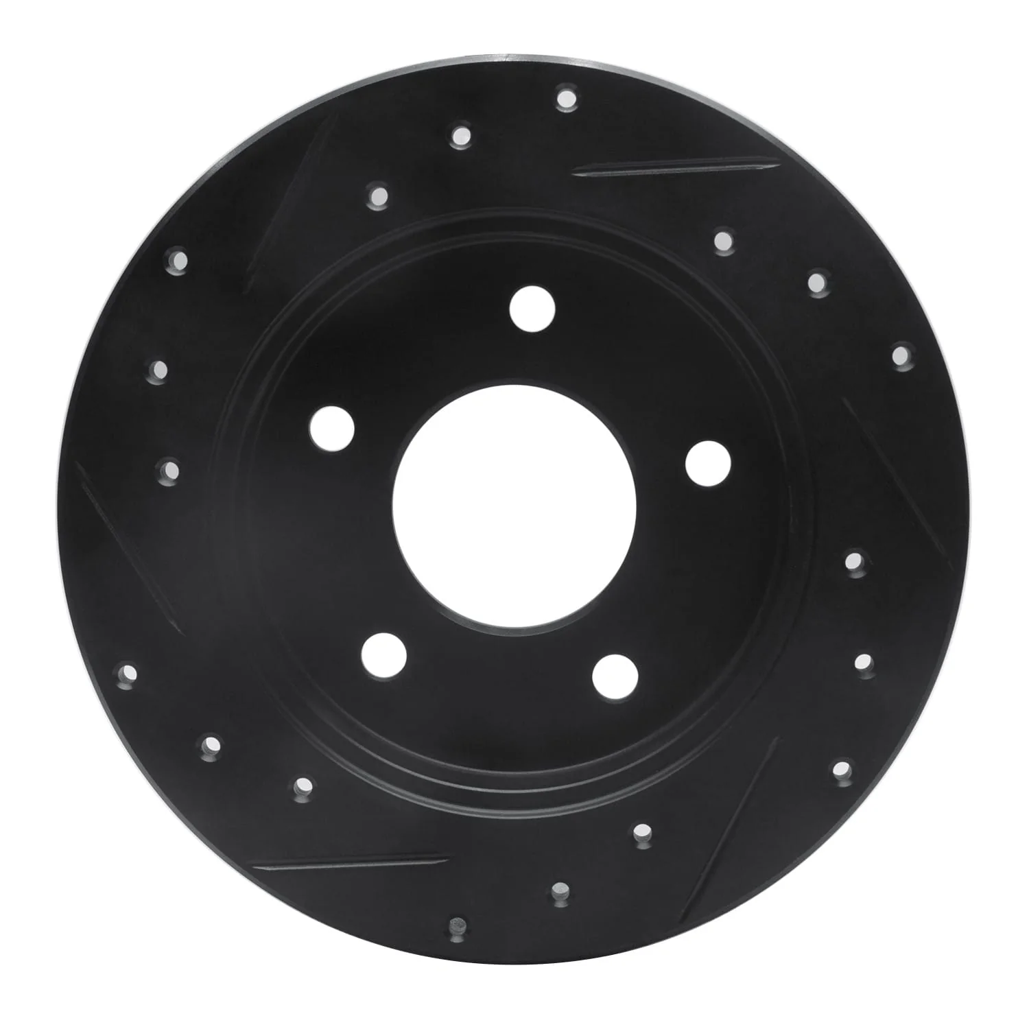R1 Concepts 86-92 Buick Riviera Rear Right Drilled & Slotted Black Brake Rotor - Image 2