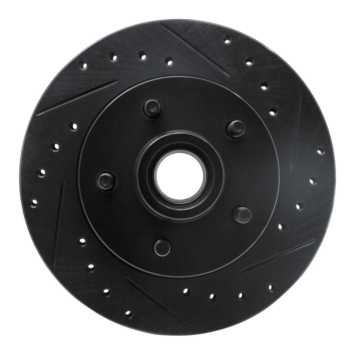 R1 Concepts 86-92 Ford Bronco II Front Right Drilled & Slotted Black Brake Rotor