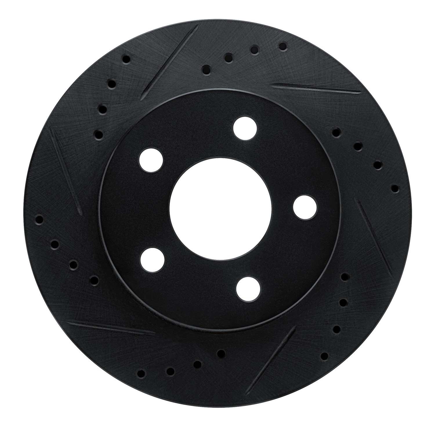 R1 Concepts 86-92 Ford Taurus SHO Front Left Drilled & Slotted Black Brake Rotor