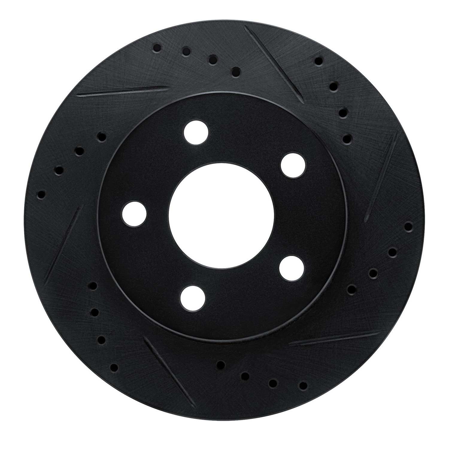 R1 Concepts 86-92 Ford Taurus SHO Front Right Drilled & Slotted Black Brake Rotor