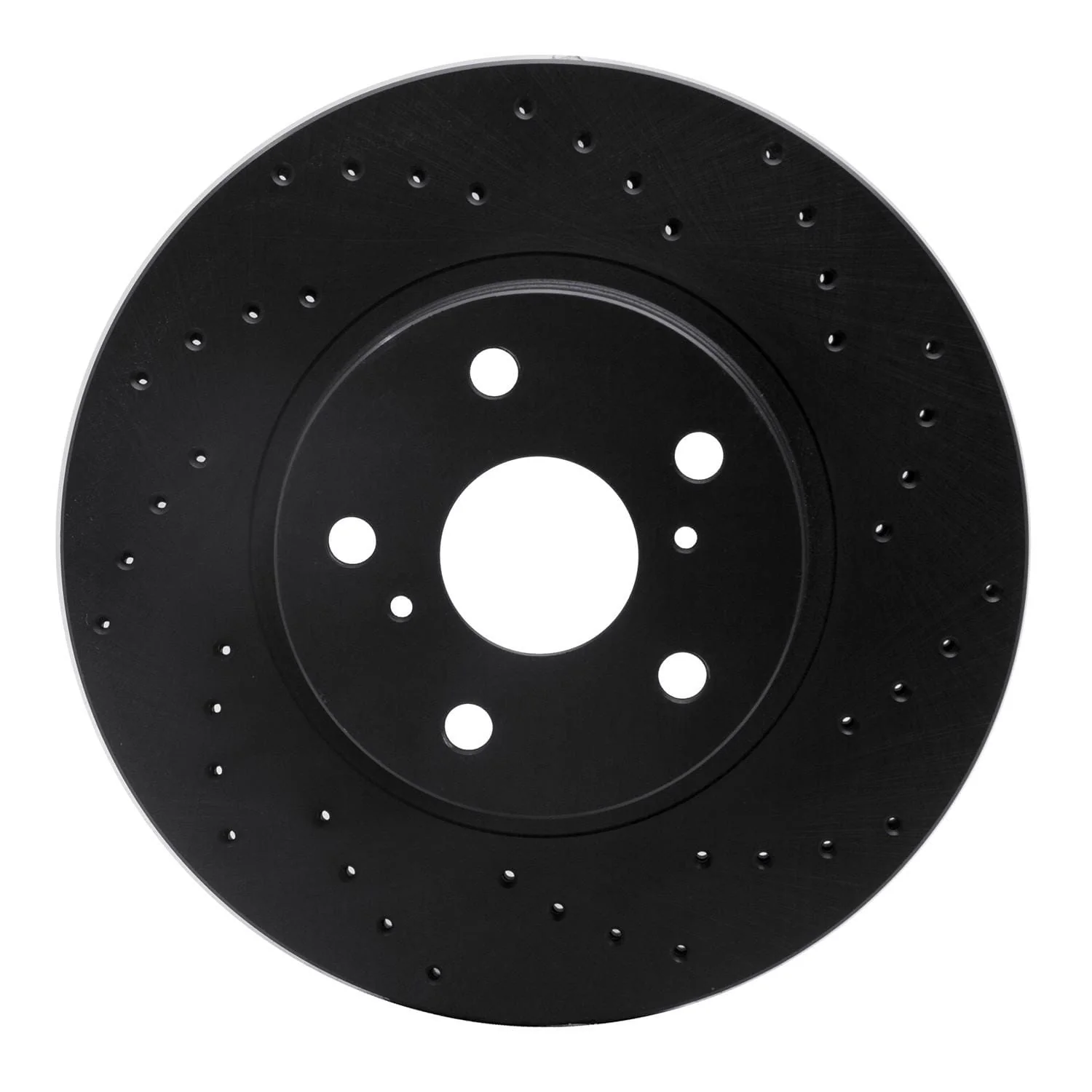 R1 Concepts 86-92 Toyota Supra Front Right Drilled Black Brake Rotor