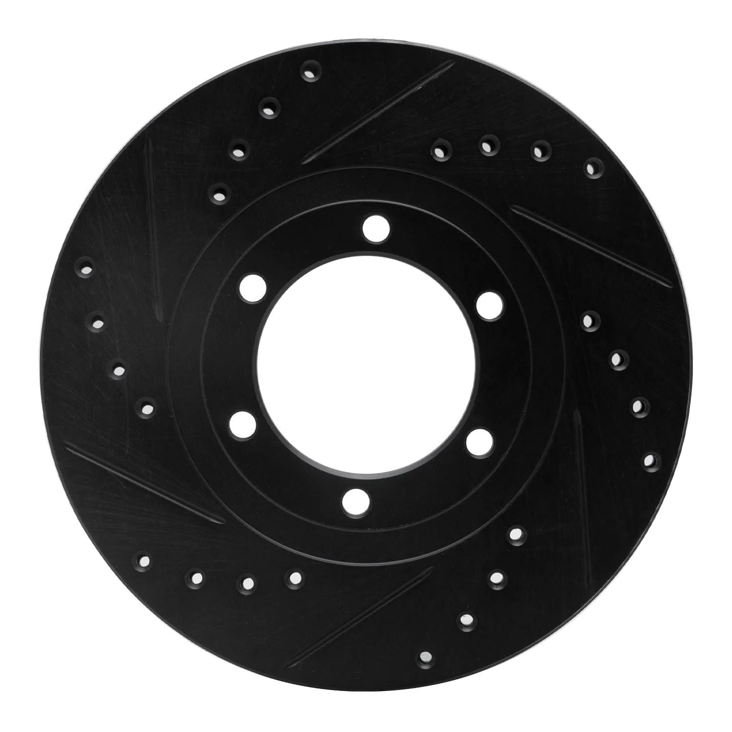 R1 Concepts 86-93 Mazda B2600 Front Left Drilled & Slotted Black Brake Rotor