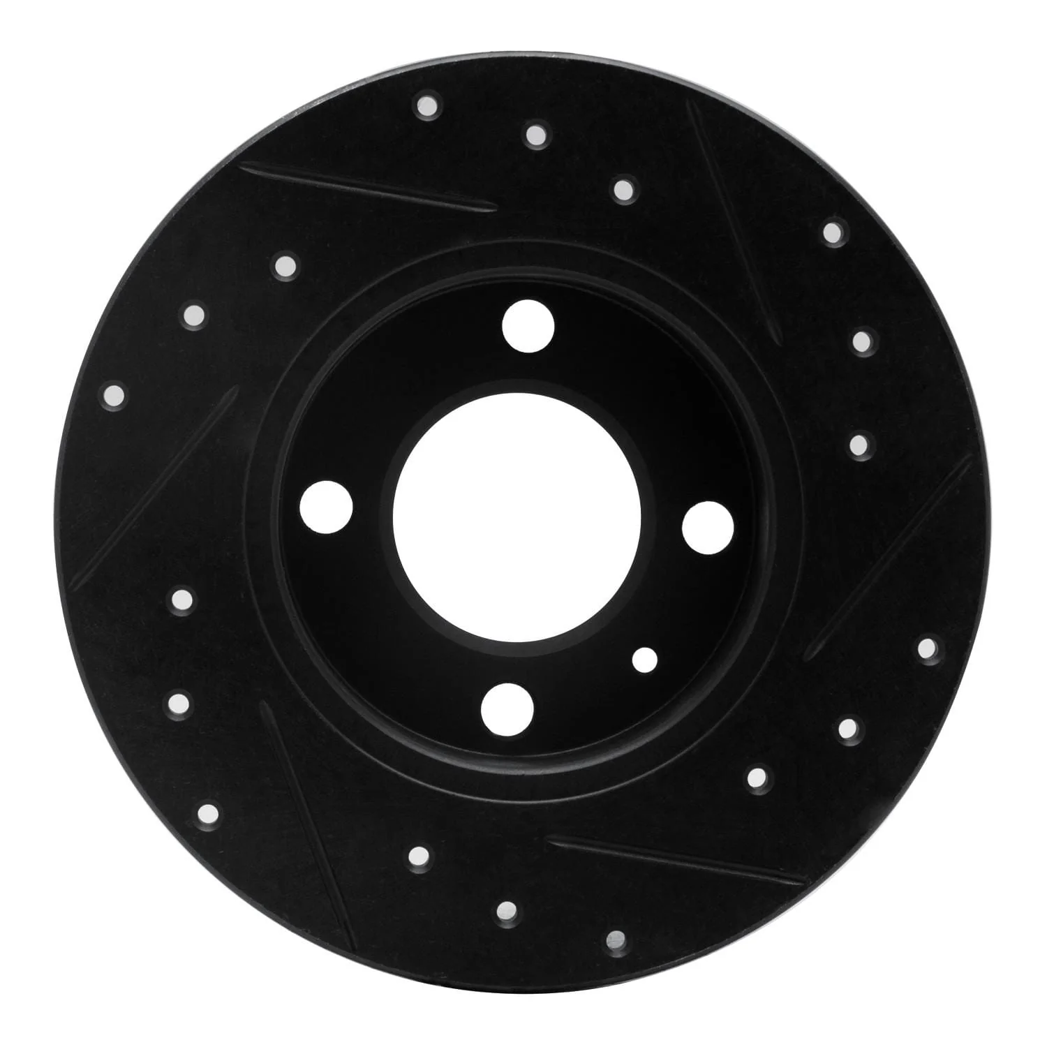 R1 Concepts 86-93 Volkswagen Passat (USA/Canada) Rear Left Drilled & Slotted Black Brake Rotor - Image 2
