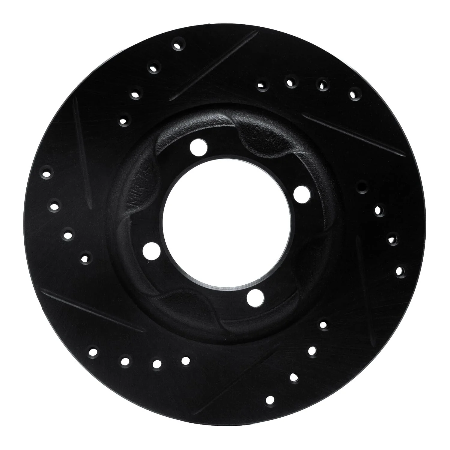R1 Concepts 86-94 Mercury Tracer Front Left Drilled & Slotted Black Brake Rotor
