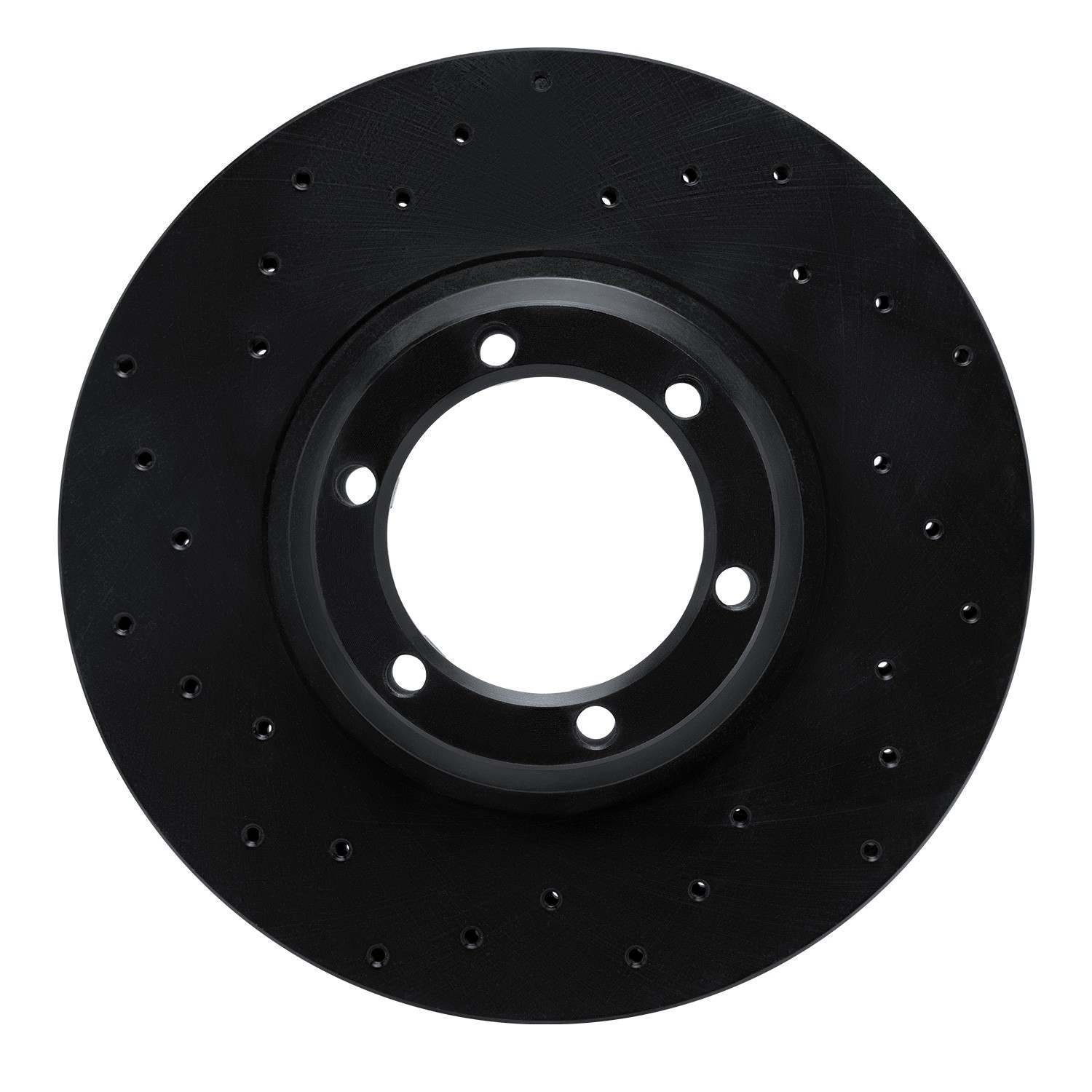 R1 Concepts 86-95 Mitsubishi Mighty Max Pickup Front Left Drilled Black Brake Rotor
