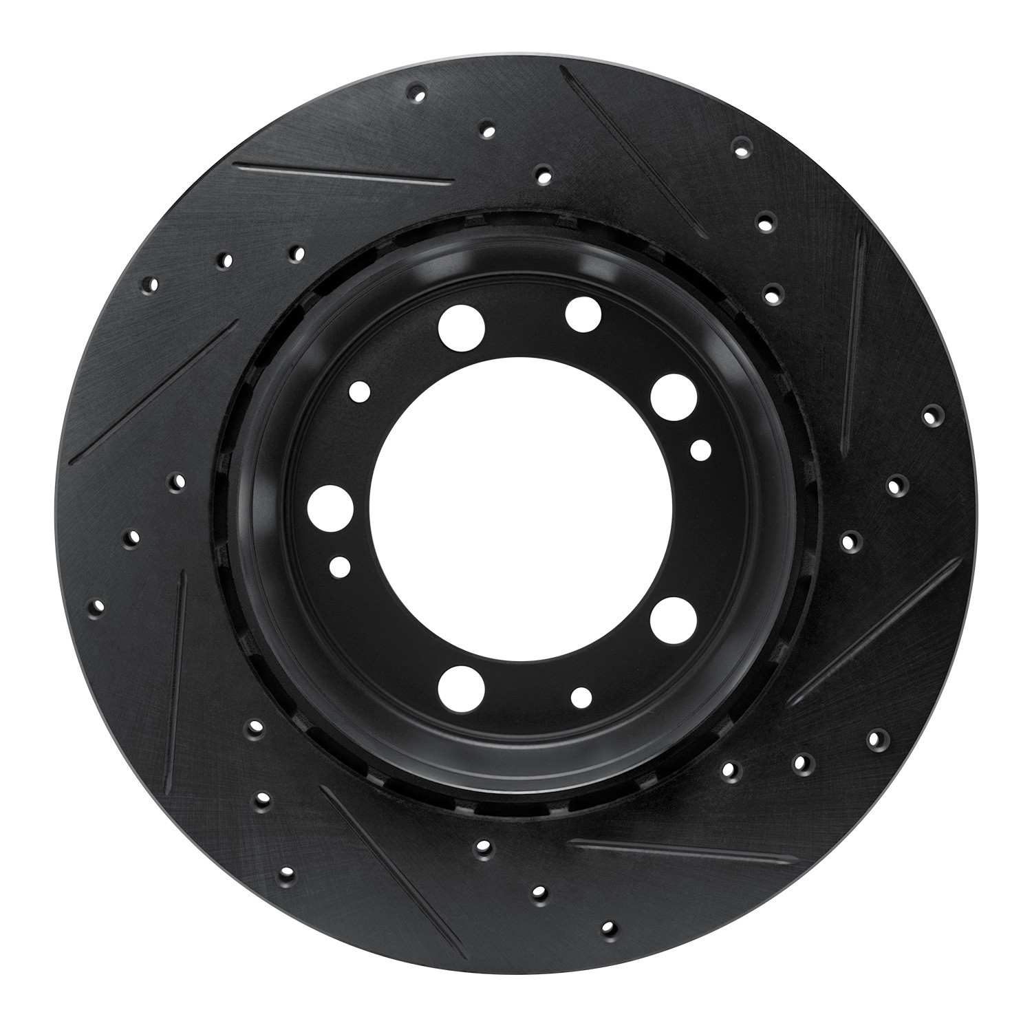 R1 Concepts 86-95 Porsche 928 Rear Left Drilled & Slotted Black Brake Rotor - Image 2