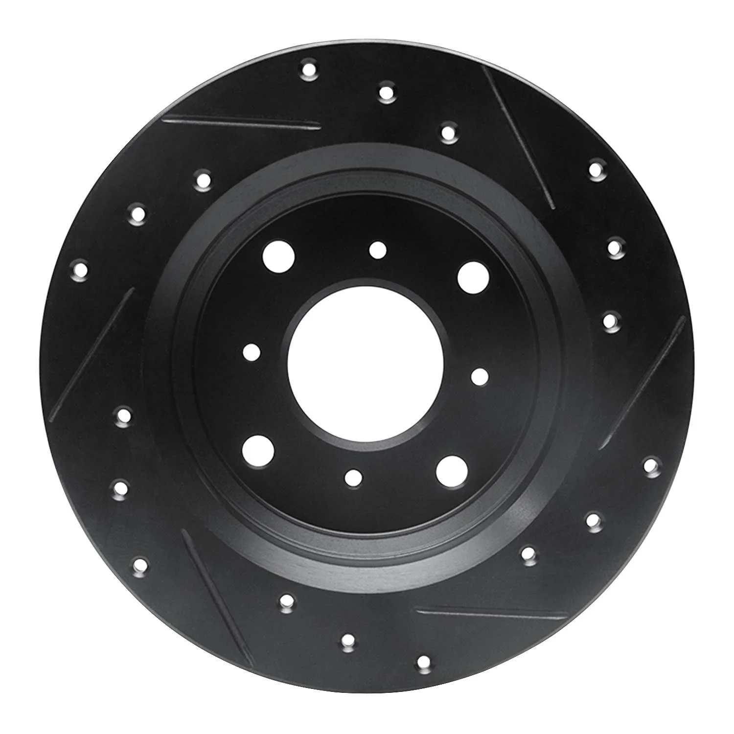 R1 Concepts 86-96 Acura Legend Rear Left Drilled & Slotted Black Brake Rotor - Image 2