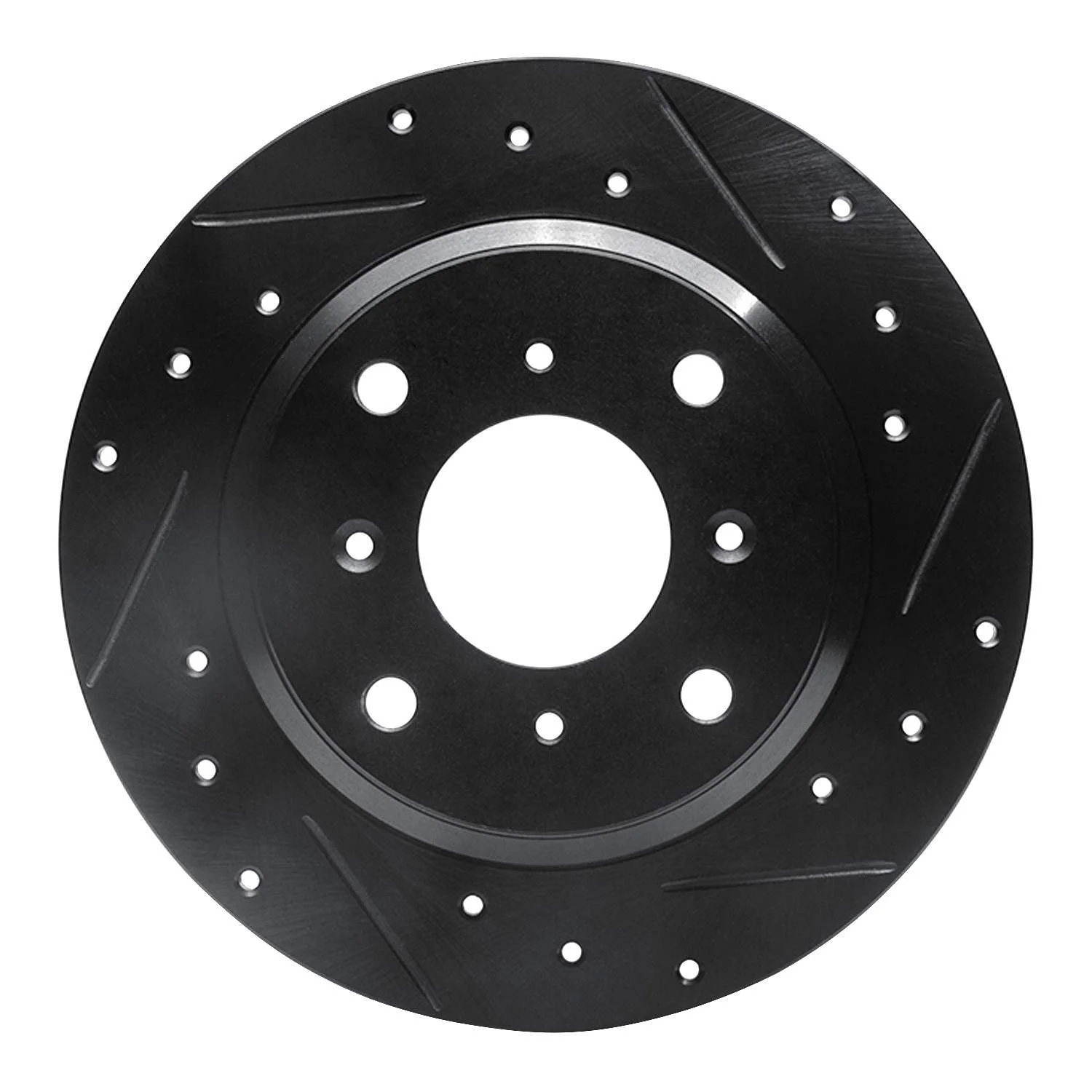 R1 Concepts 86-96 Acura Legend Rear Right Drilled & Slotted Black Brake Rotor